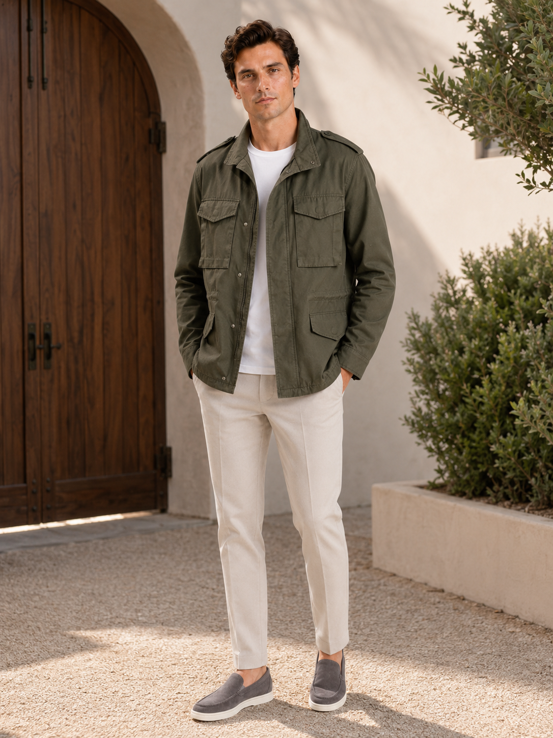 Men’s Cargo Fall Jacket Multi-Pocket Windbreaker Lightweight Fall Casual Jacket for Outdoor and Everyday Wear