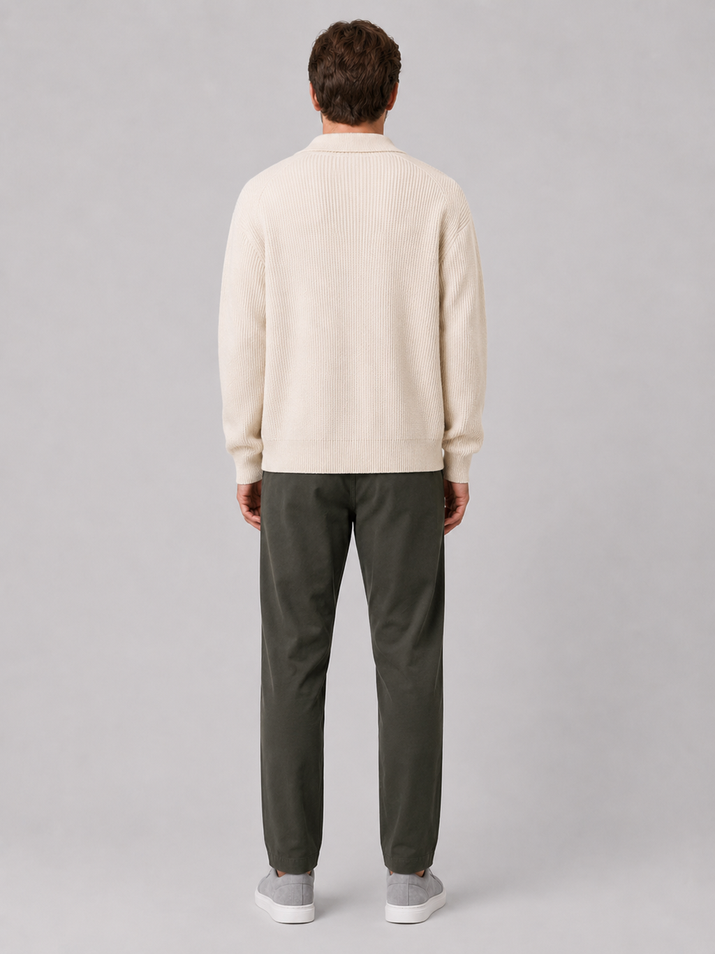 Men’s beige knit cardigan comfortable lightweight layer for casual spring and fall outfits