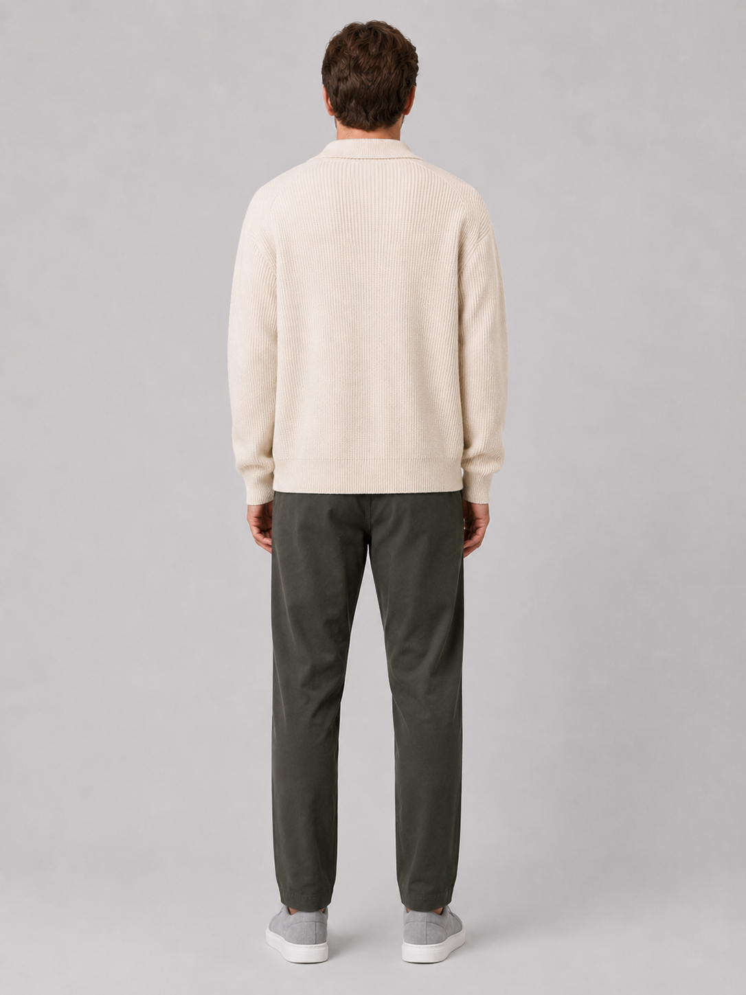 Men’s beige knit cardigan comfortable lightweight layer for casual spring and fall outfits
