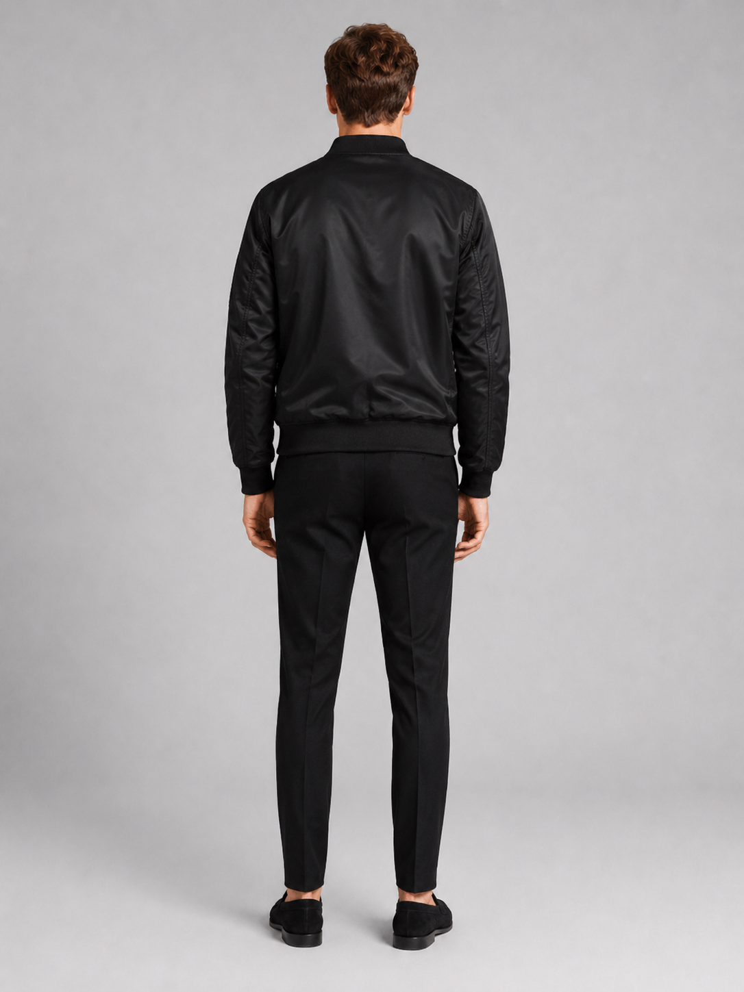 Men’s black bomber windbreaker jacket comfortable lightweight layer for casual outfits
