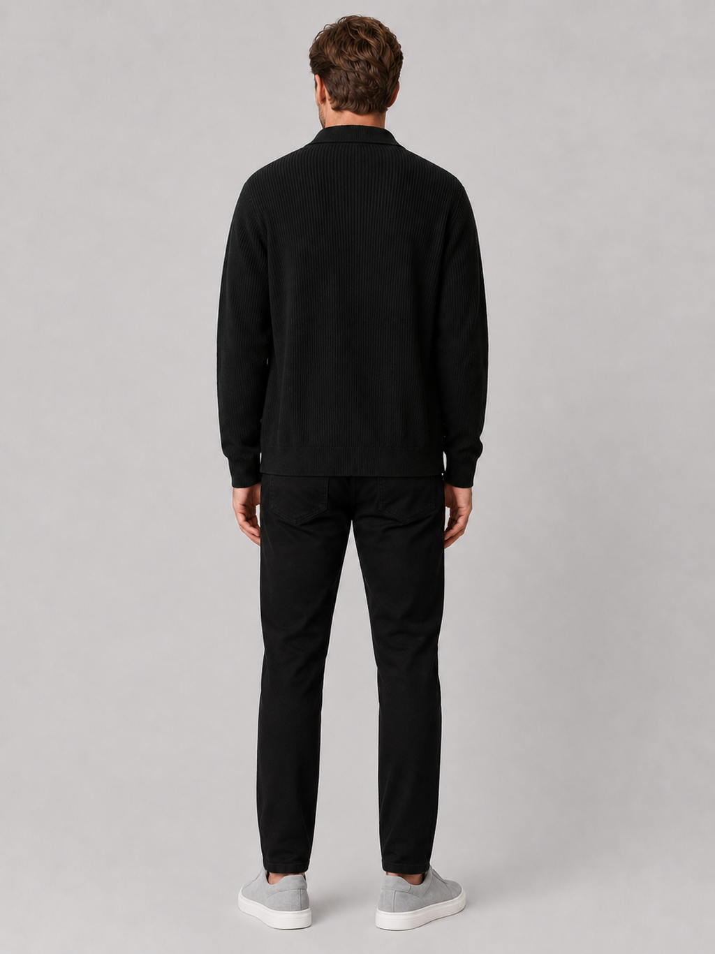 Men’s black knit cardigan comfortable lightweight layer for casual spring and fall outfits