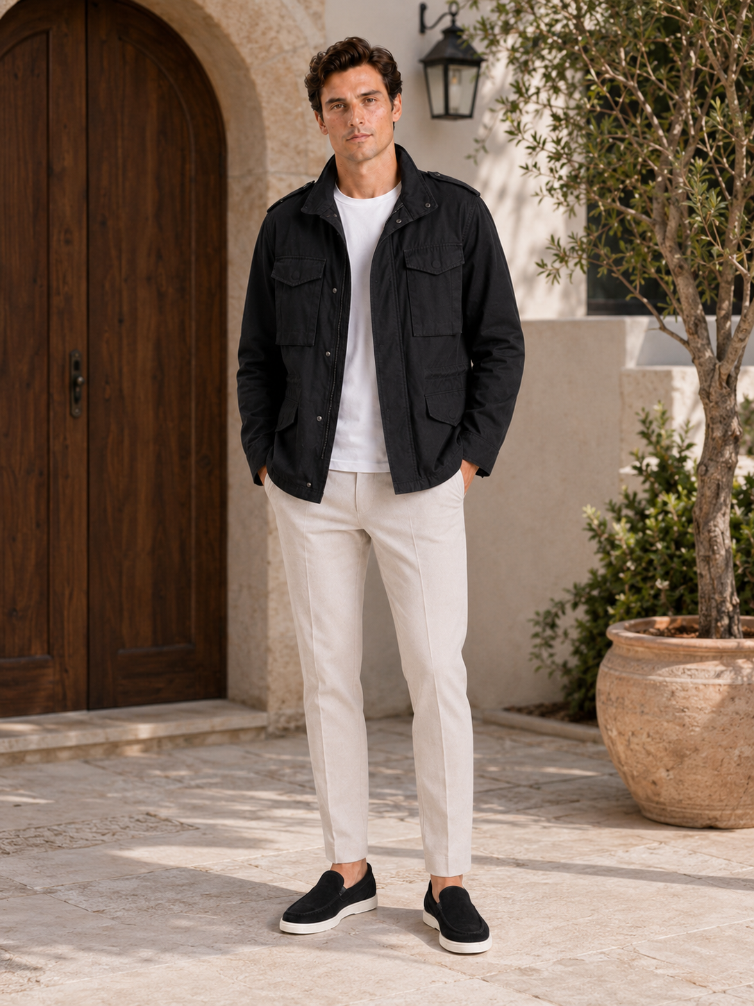 Men’s Cargo Fall Jacket Multi-Pocket Windbreaker Lightweight Fall Casual Jacket for Outdoor and Everyday Wear