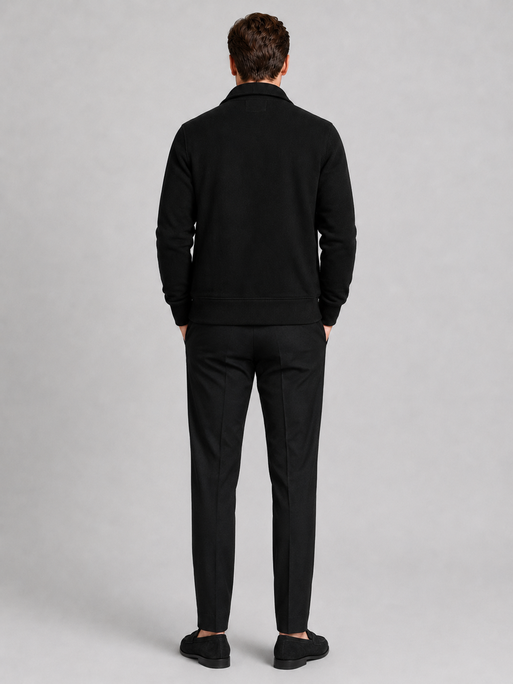 Men’s black casual workwear jacket comfortable button up layer for everyday and outdoor outfits