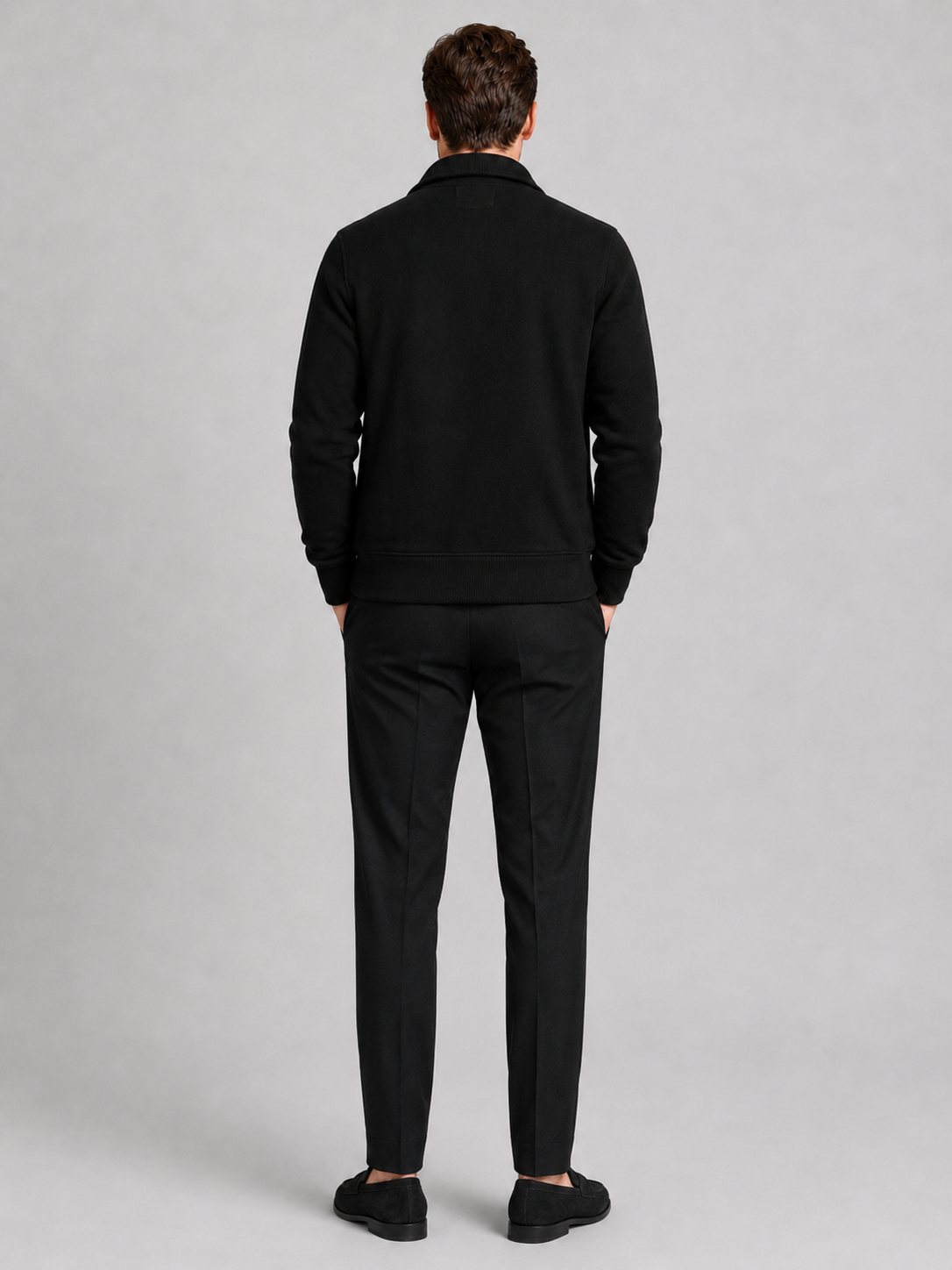 Men’s black casual workwear jacket comfortable button up layer for everyday and outdoor outfits