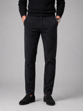 Men wearing black corduroy pants stretch mid rise thick fall winter business casual style