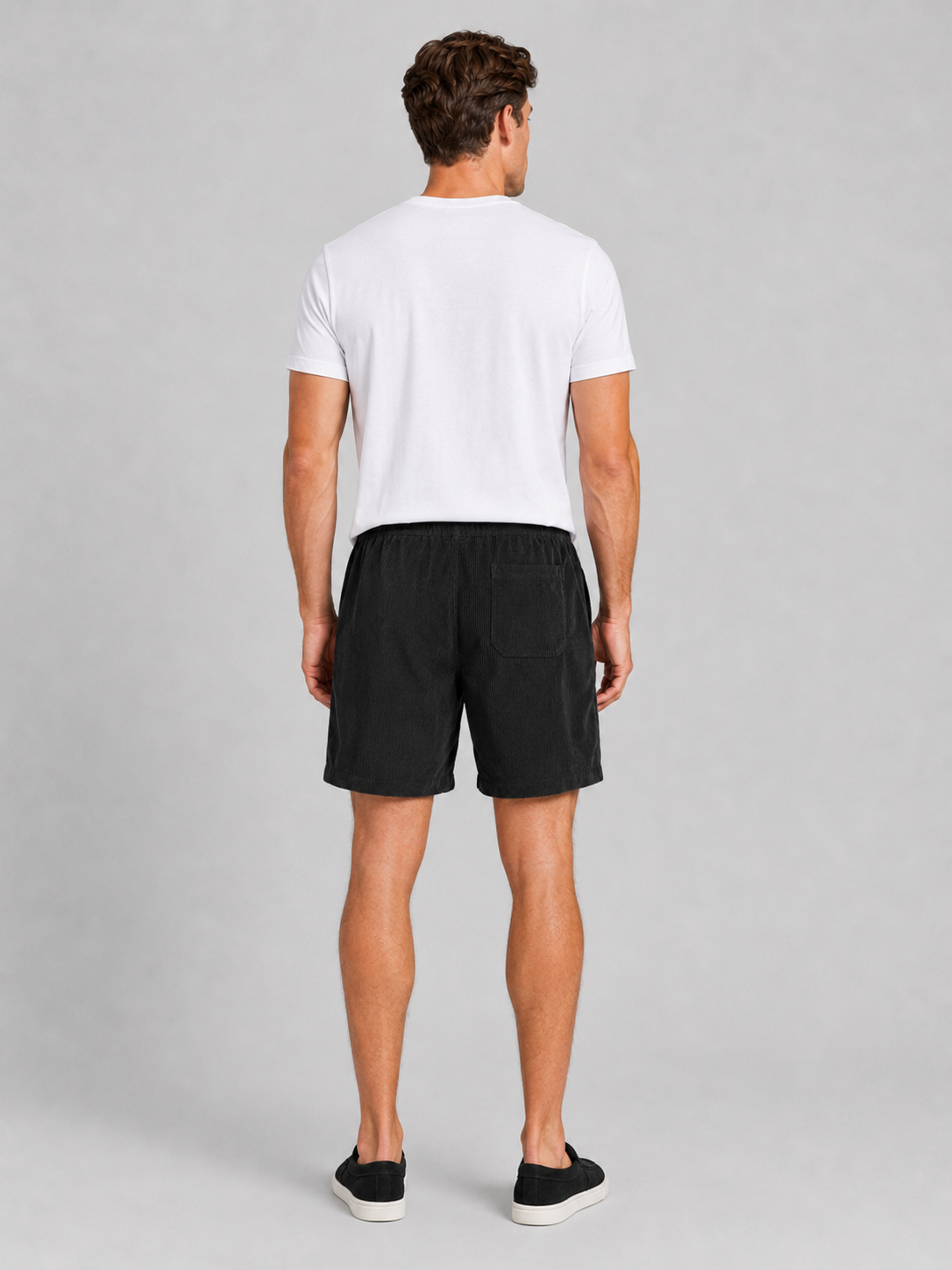 Black corduroy shorts for men loose fit summer bottoms for beach and outdoor wear