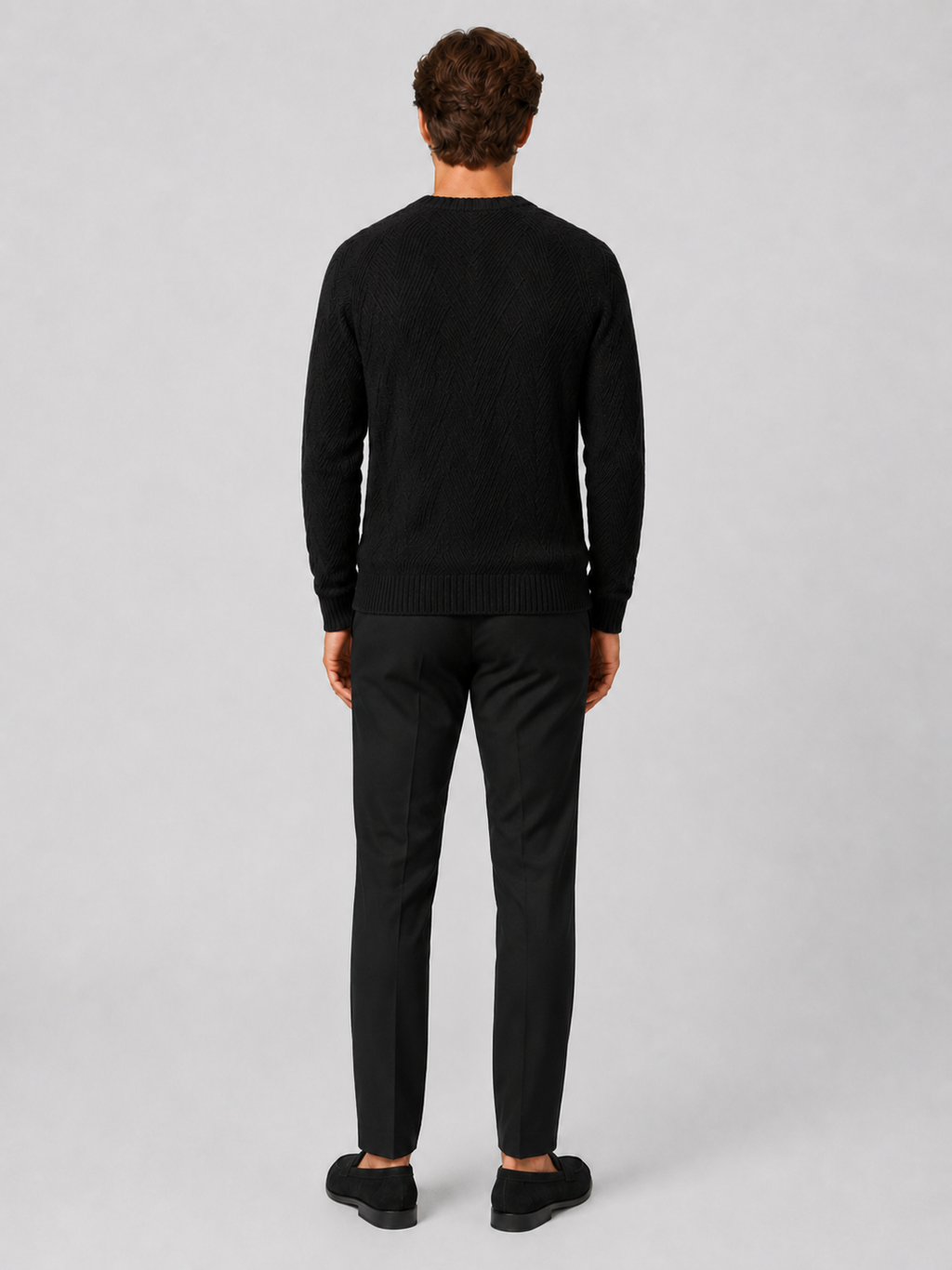 Men’s black knit sweater lightweight casual top for weekend and everyday outfits