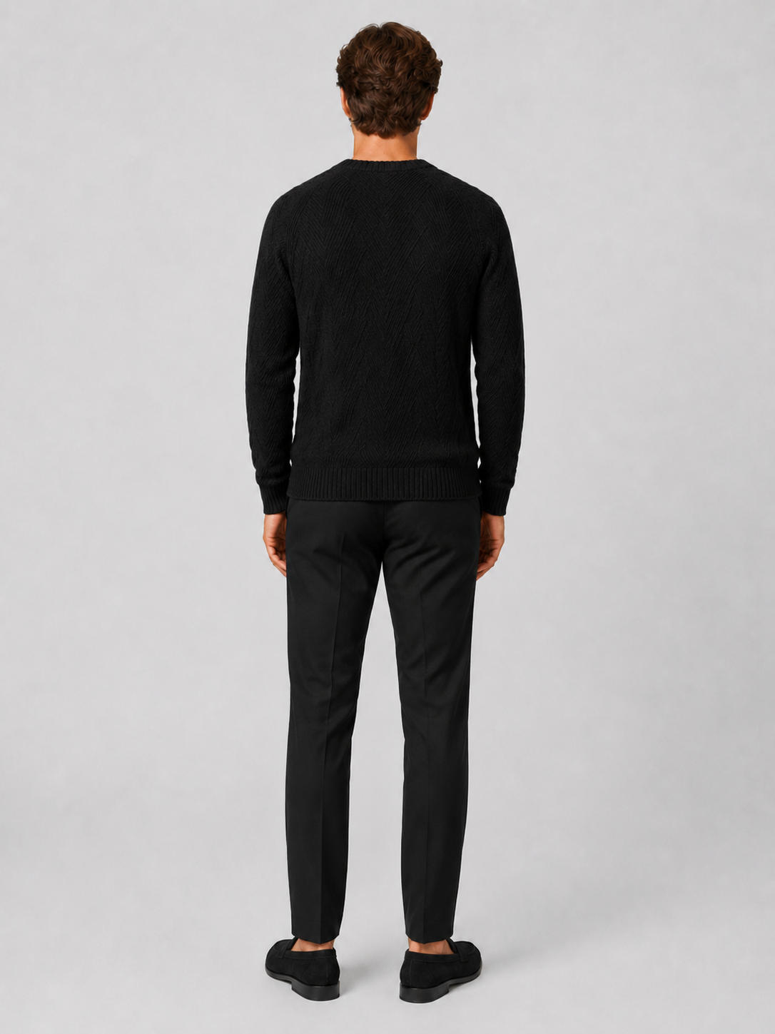 Men’s black knit sweater lightweight casual top for weekend and everyday outfits