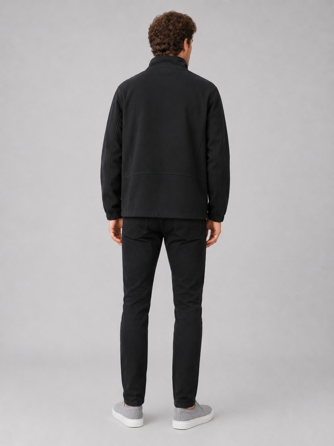 Men’s black zip up workwear jacket comfortable casual layer for streetwear and everyday outfits