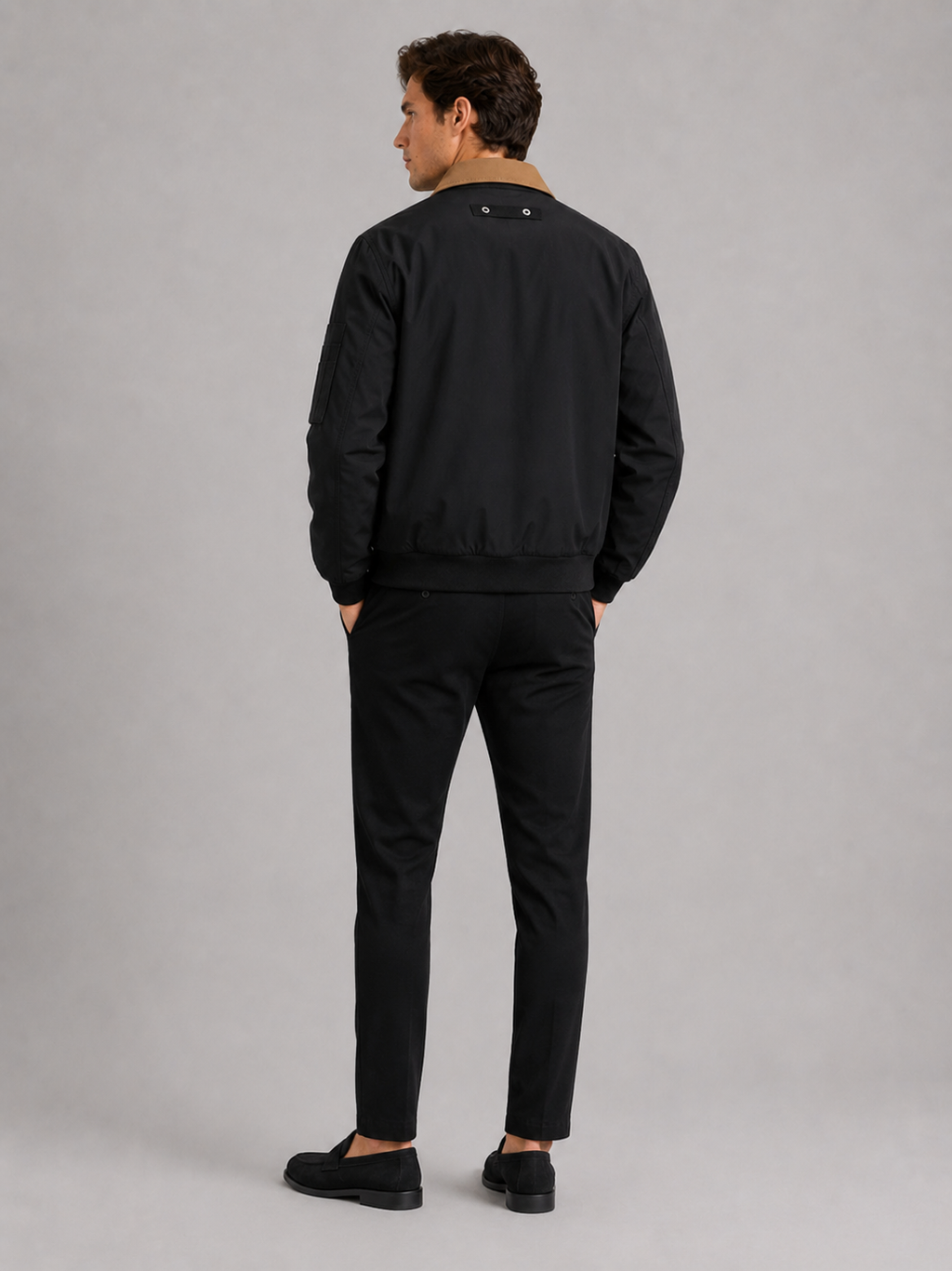 Men’s black field jacket comfortable utility style coat for casual outdoor outfits