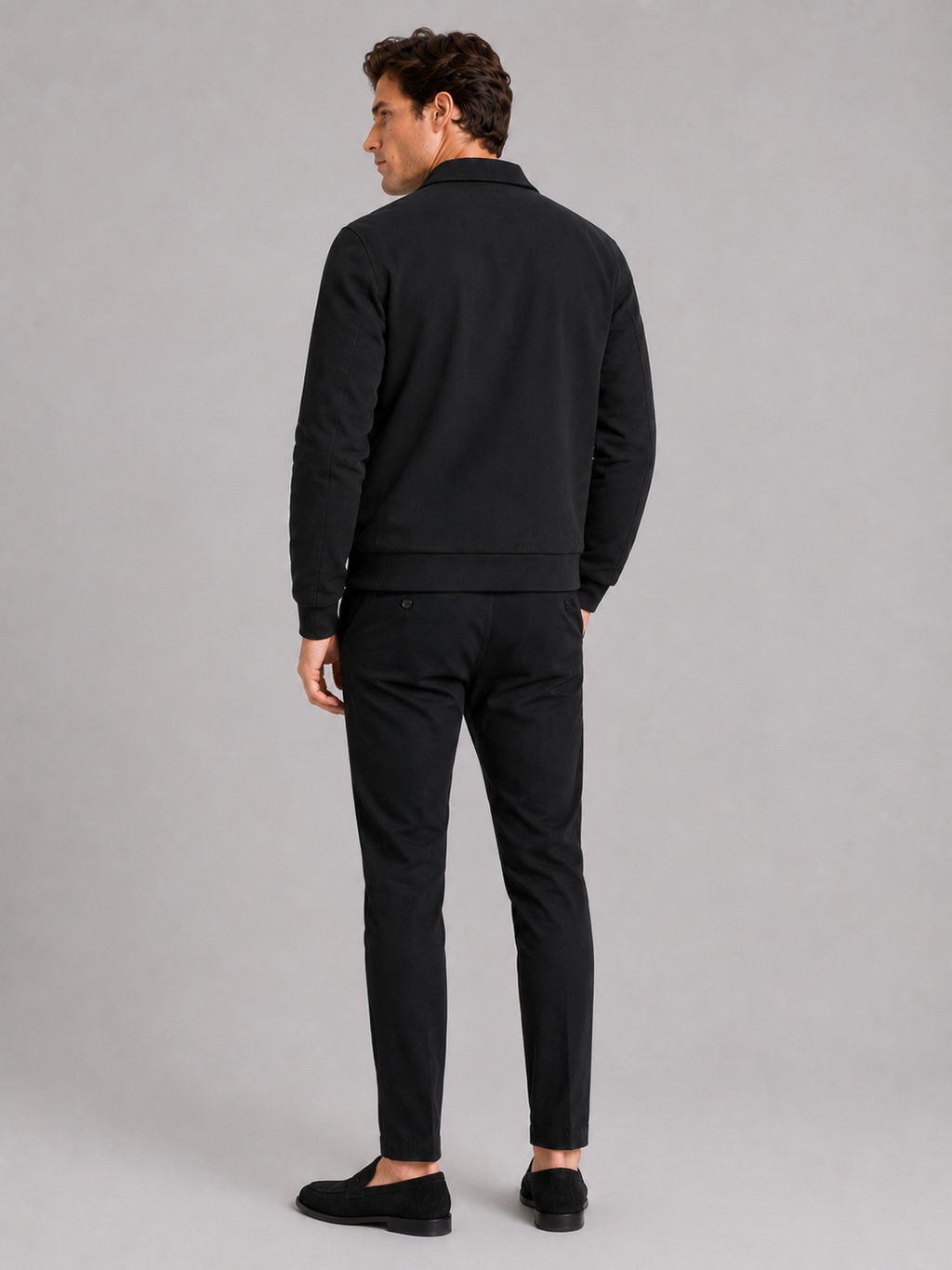 Men’s black insulated casual jacket comfortable cold weather outerwear for business casual outfits