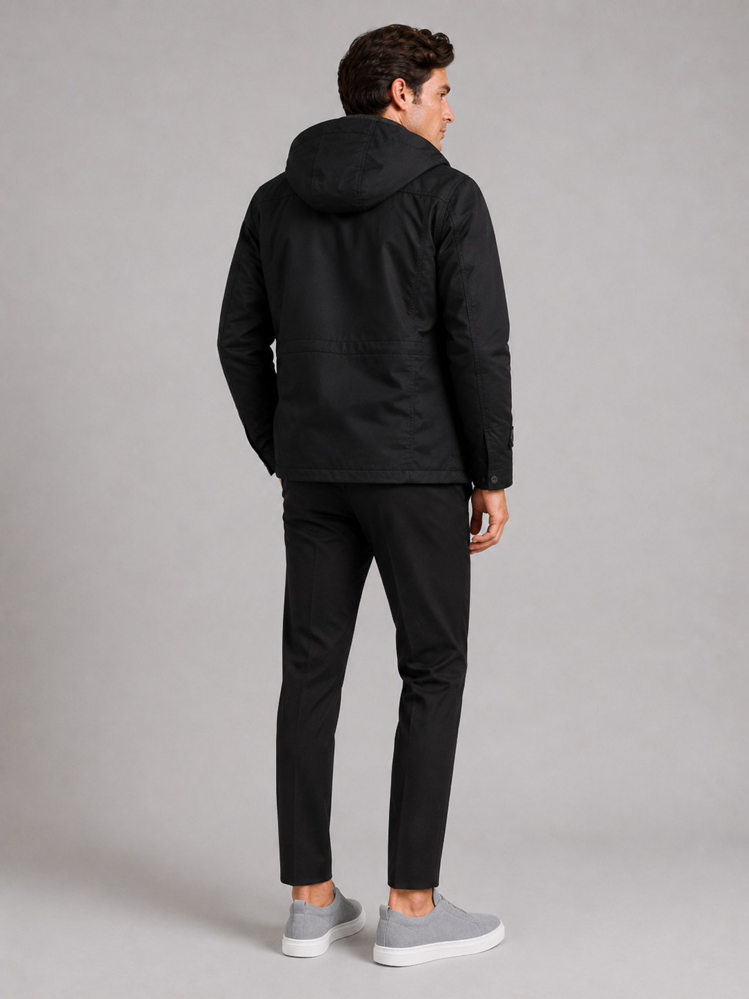 Men’s black fleece lined jacket comfortable insulated outerwear for casual cold weather outfits