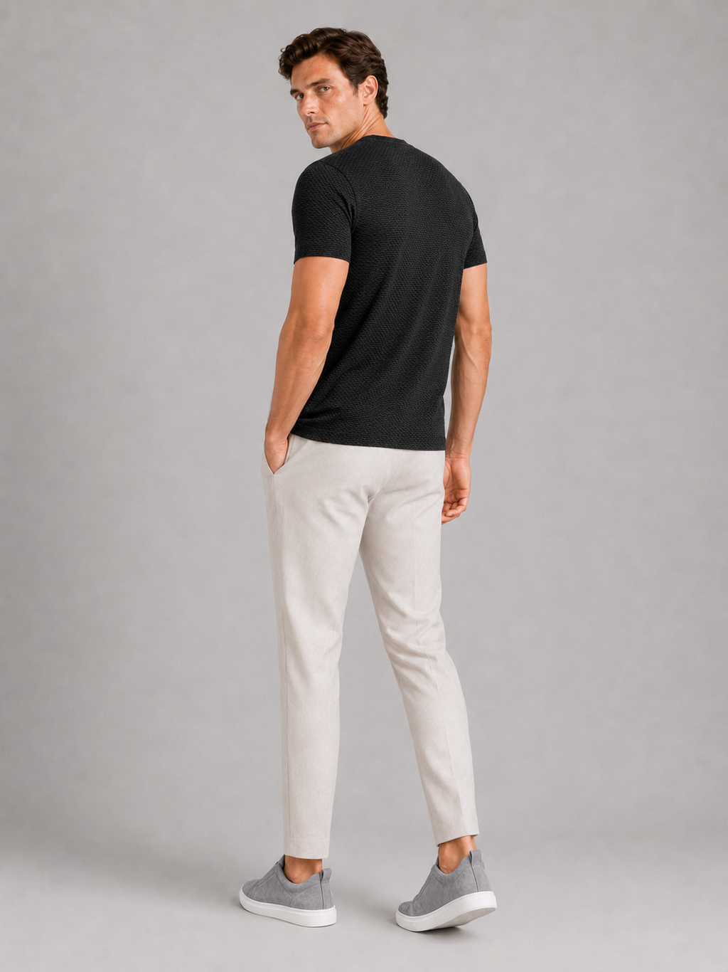 Men’s black breathable mesh t shirt comfortable stretch fabric for casual outfits