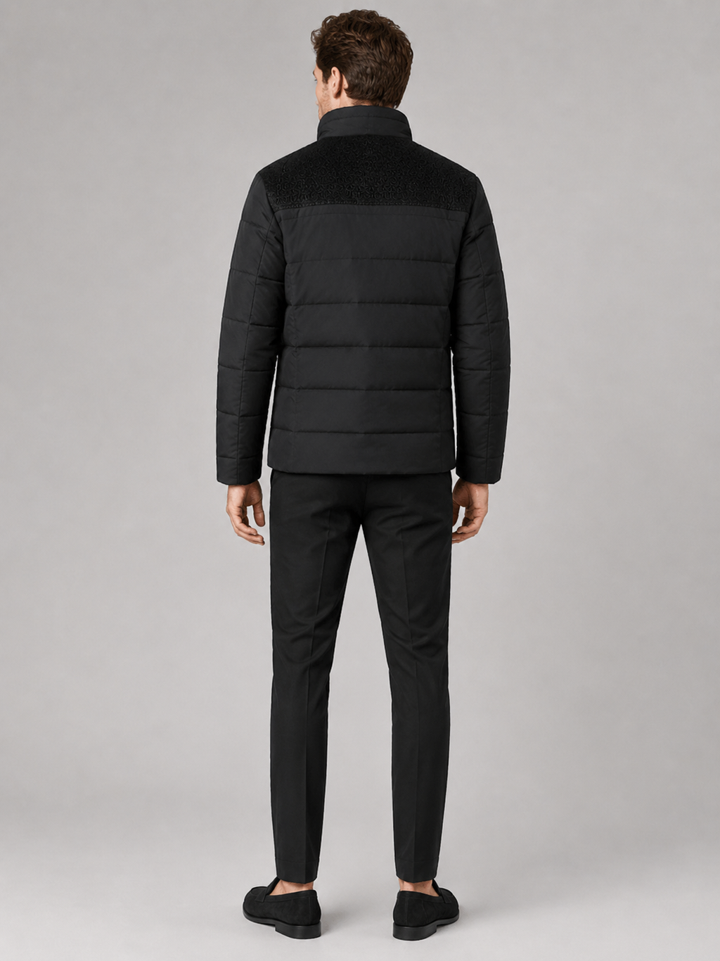 Black puffer jacket for men thick warm winter coat for outdoor and everyday wear