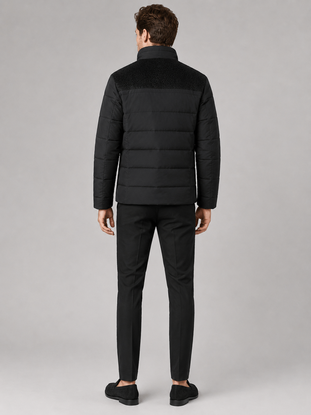 Black puffer jacket for men thick warm winter coat for outdoor and everyday wear