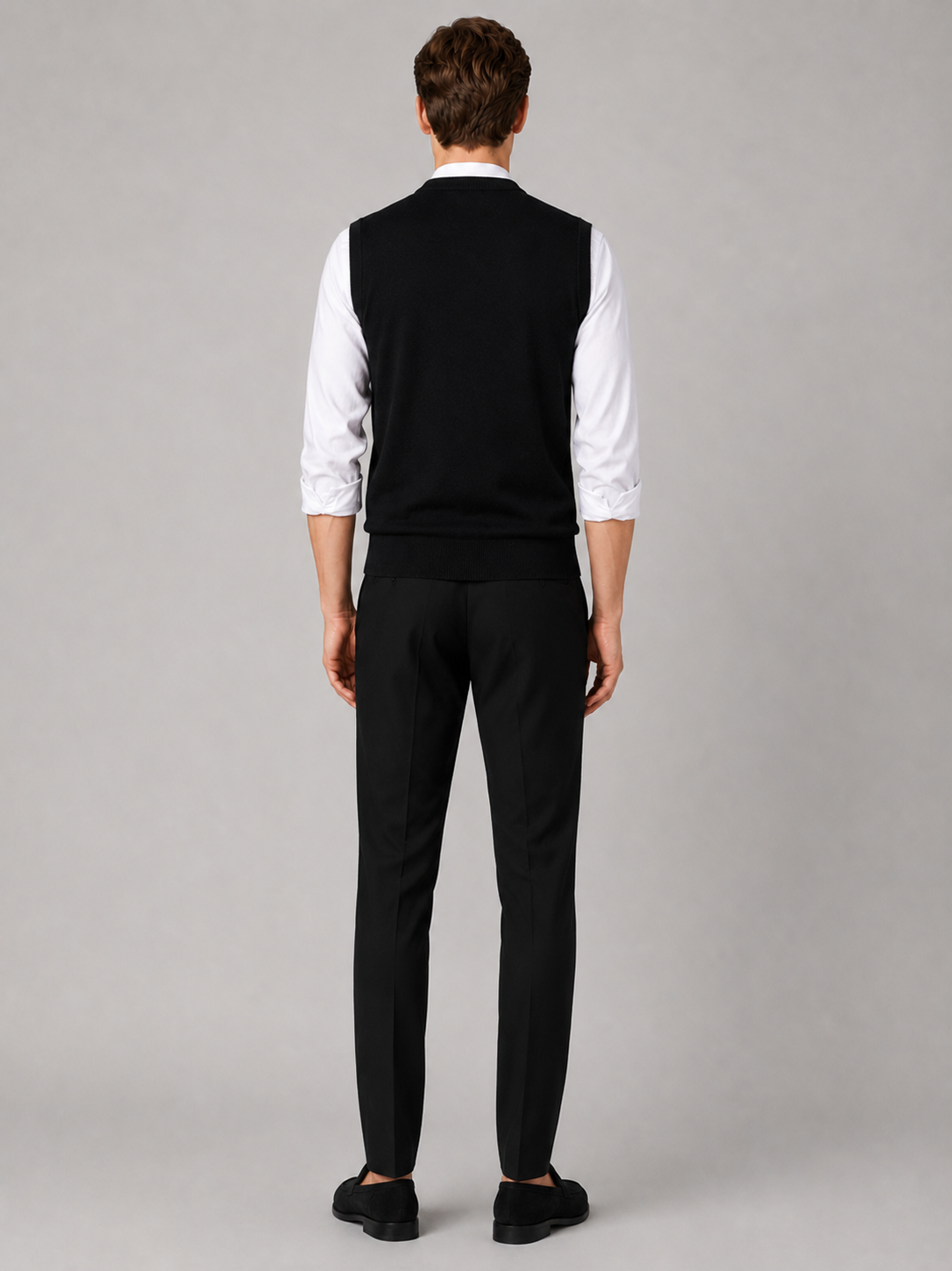 Men’s Sweater Vest V-Neck Solid Color Knit Fall Winter Layer for Business Casual and Everyday Wear