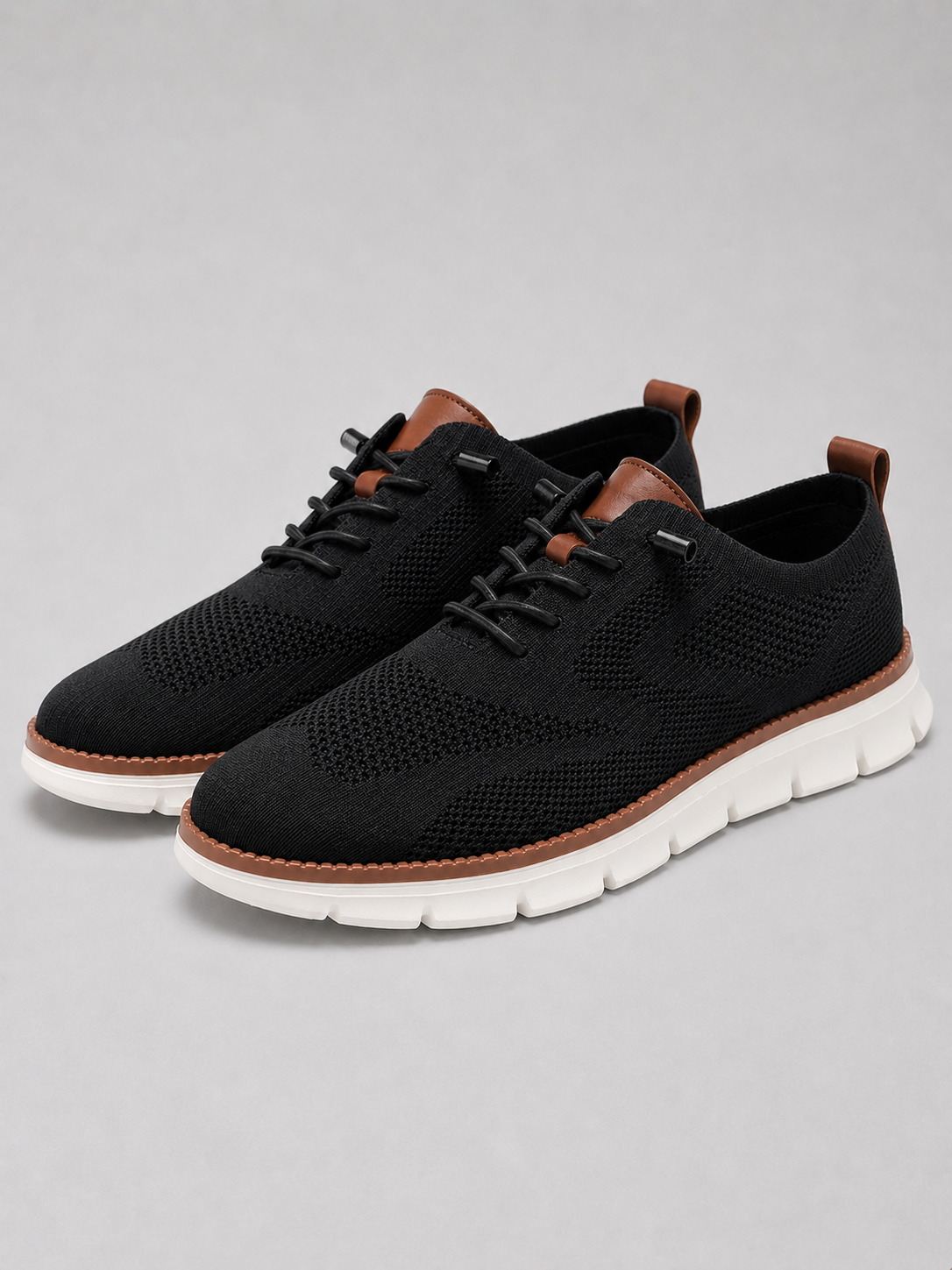 Black mesh sneakers for men lightweight lace up shoes for travel and everyday wear