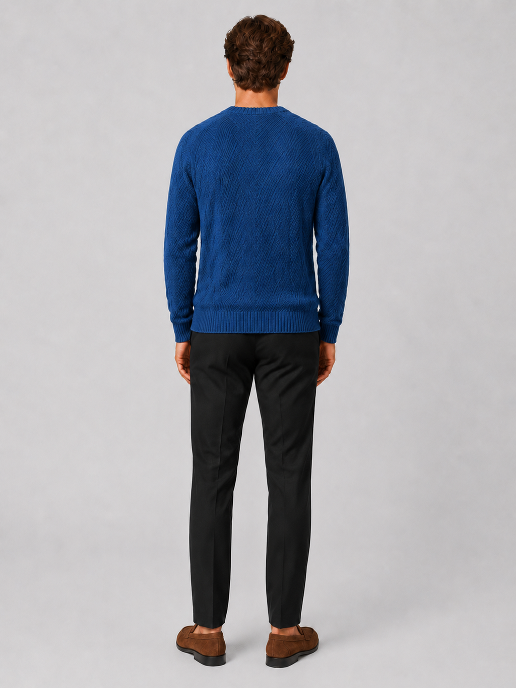 Men’s blue knit sweater lightweight casual top for weekend and everyday outfits