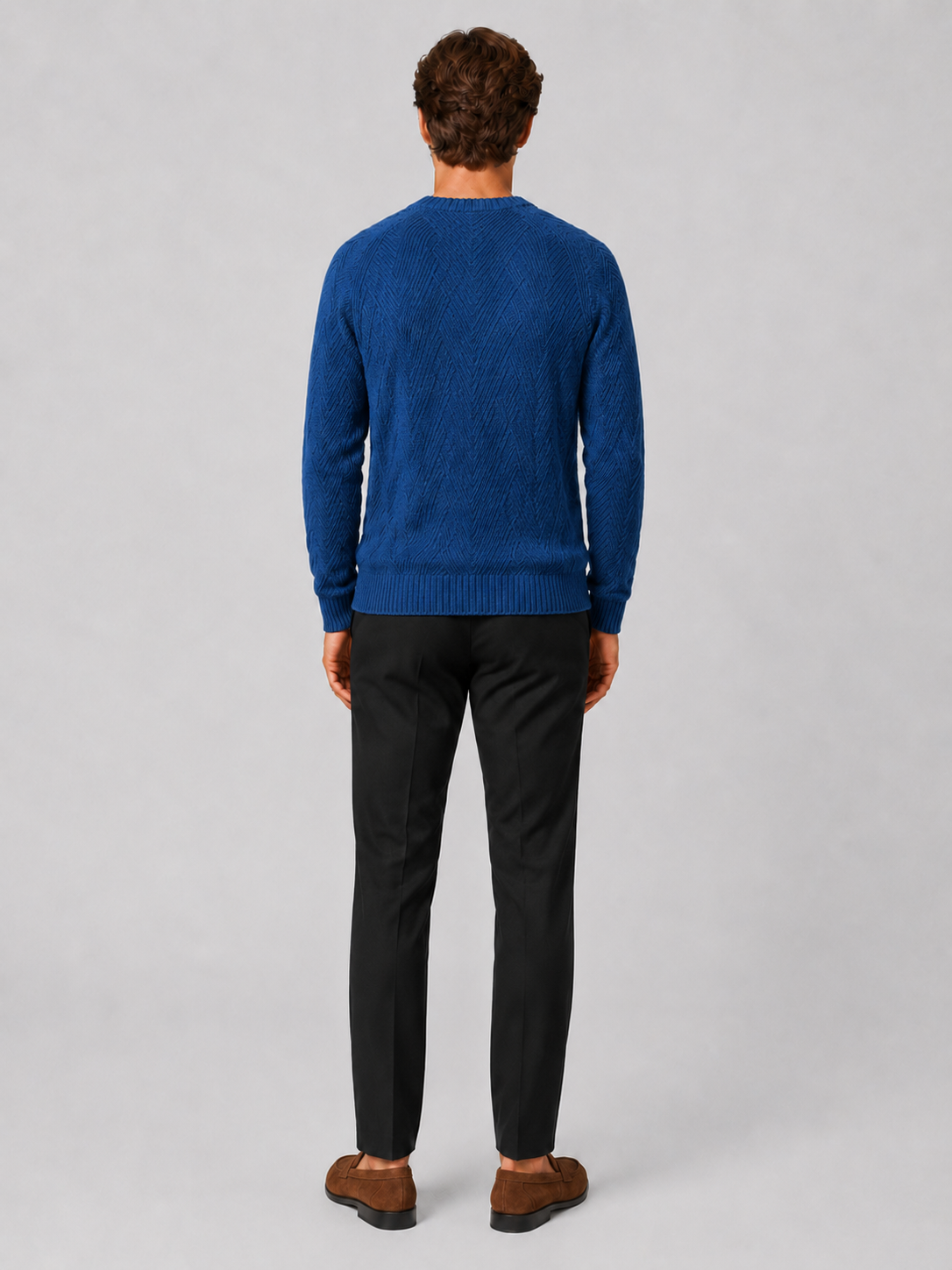 Men’s blue knit sweater lightweight casual top for weekend and everyday outfits