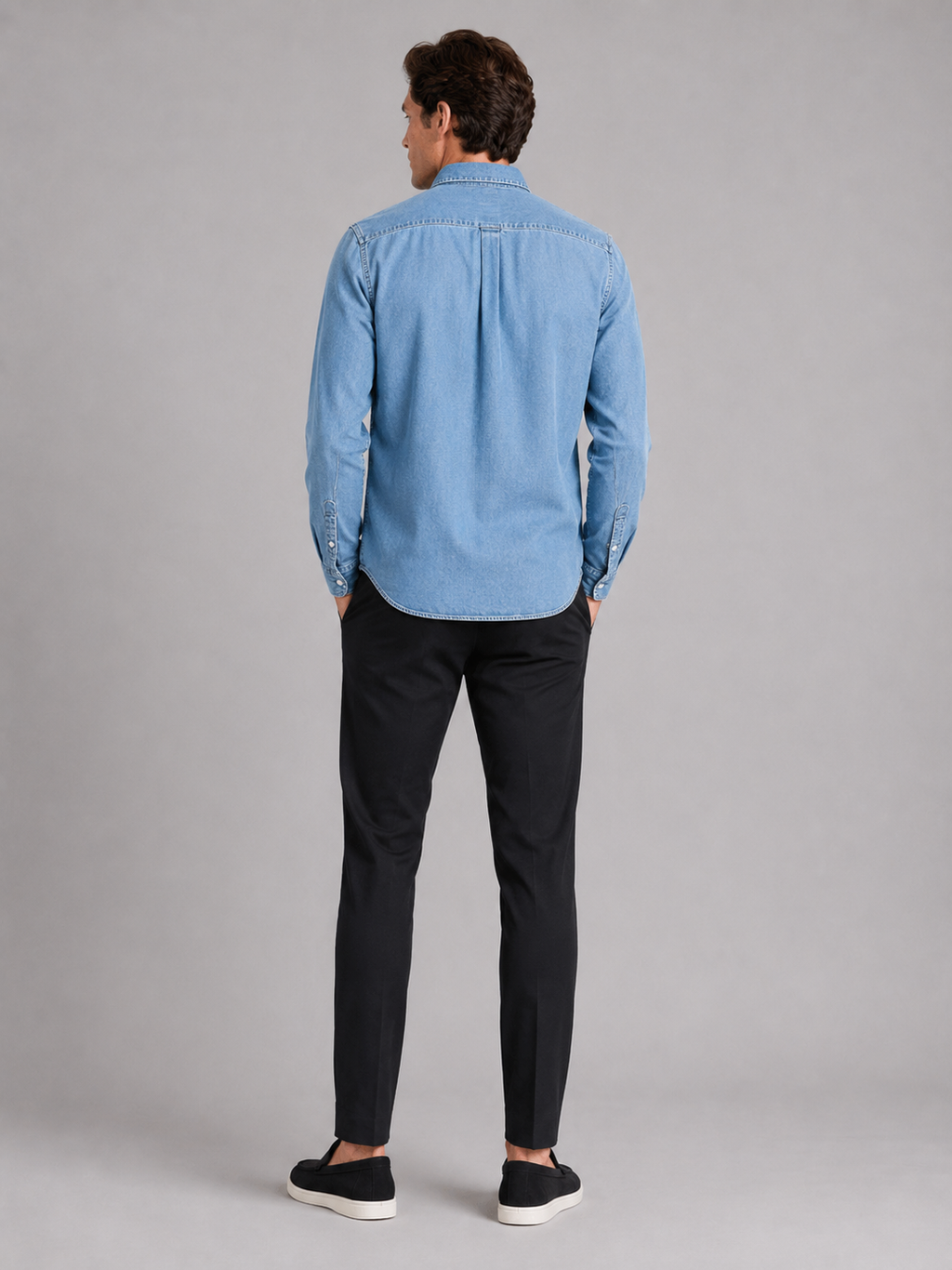 Men’s denim button down shirt comfortable casual layer for everyday outfits