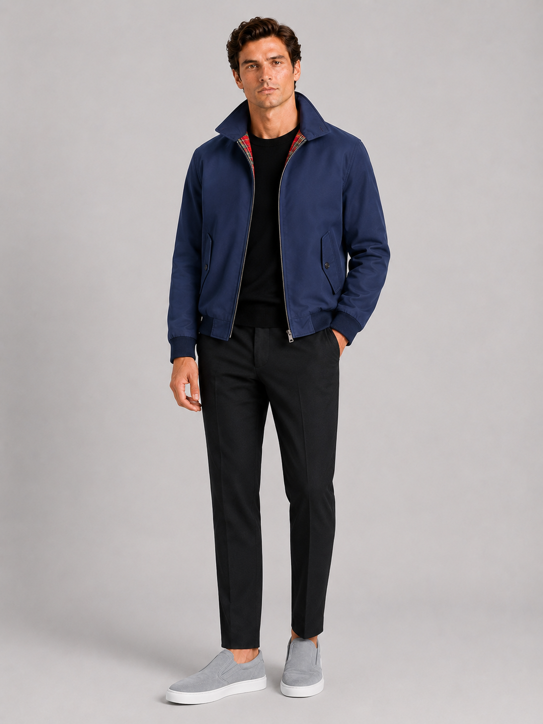 Blue Harrington jacket for men lightweight outerwear for everyday fall wear