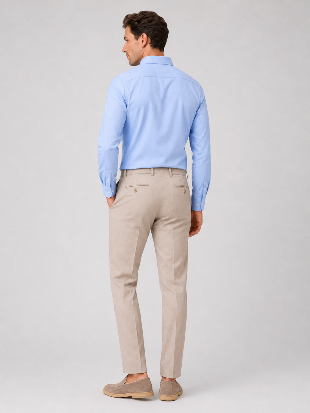 Men’s blue button up oxford shirt classic summer top for vacation and smart casual outfits