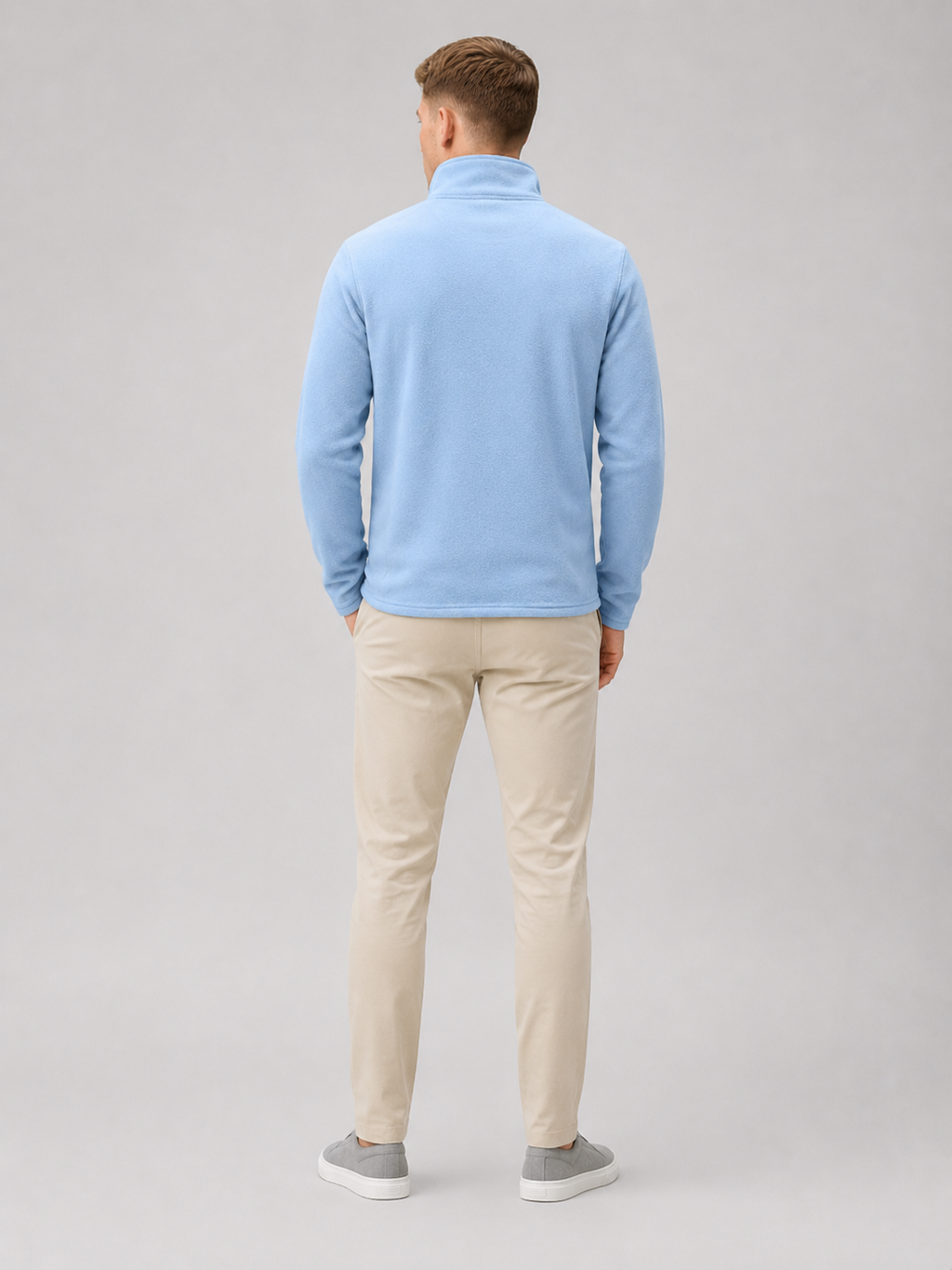 Men’s blue fleece pullover comfortable insulated top for cold weather casual outfits