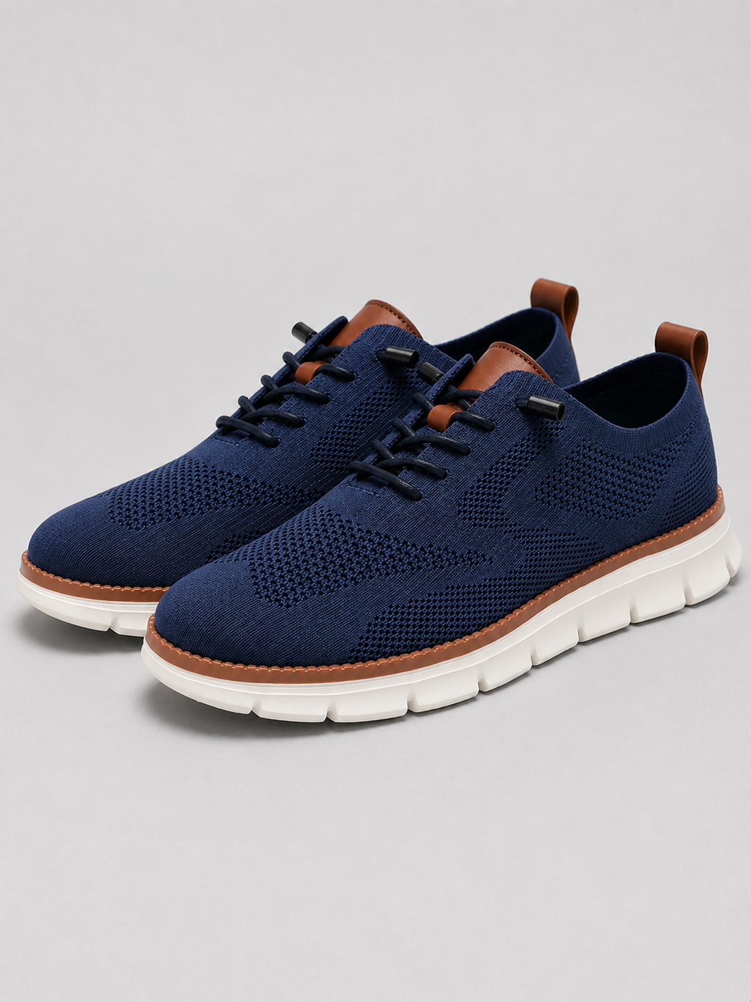 Blue mesh sneakers for men lightweight lace up shoes for travel and everyday wear