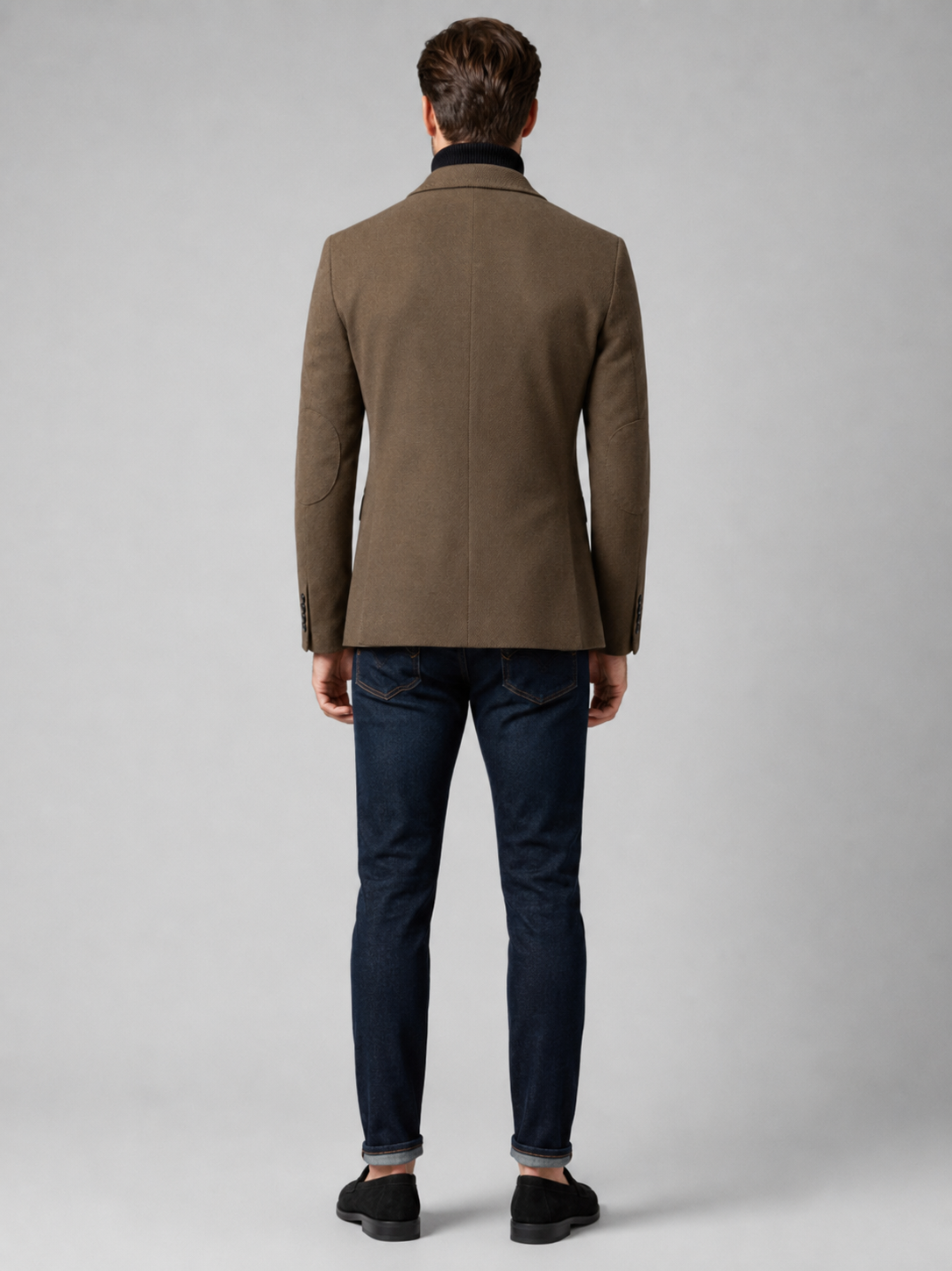 Men’s brown tailored blazer comfortable fall winter jacket for professional and smart casual outfits
