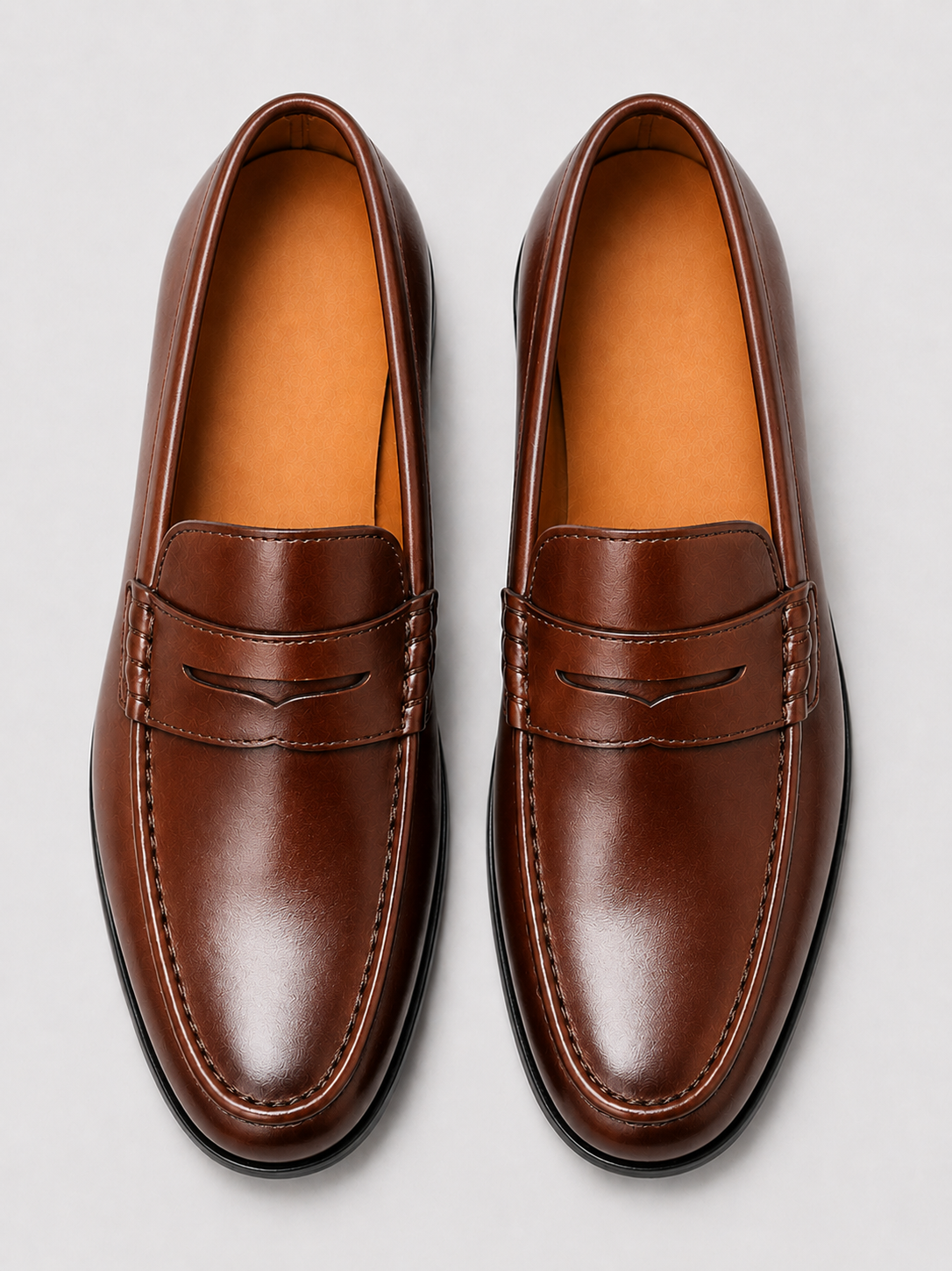 Men’s brown slip on leather dress shoes refined business casual footwear for formal occasions