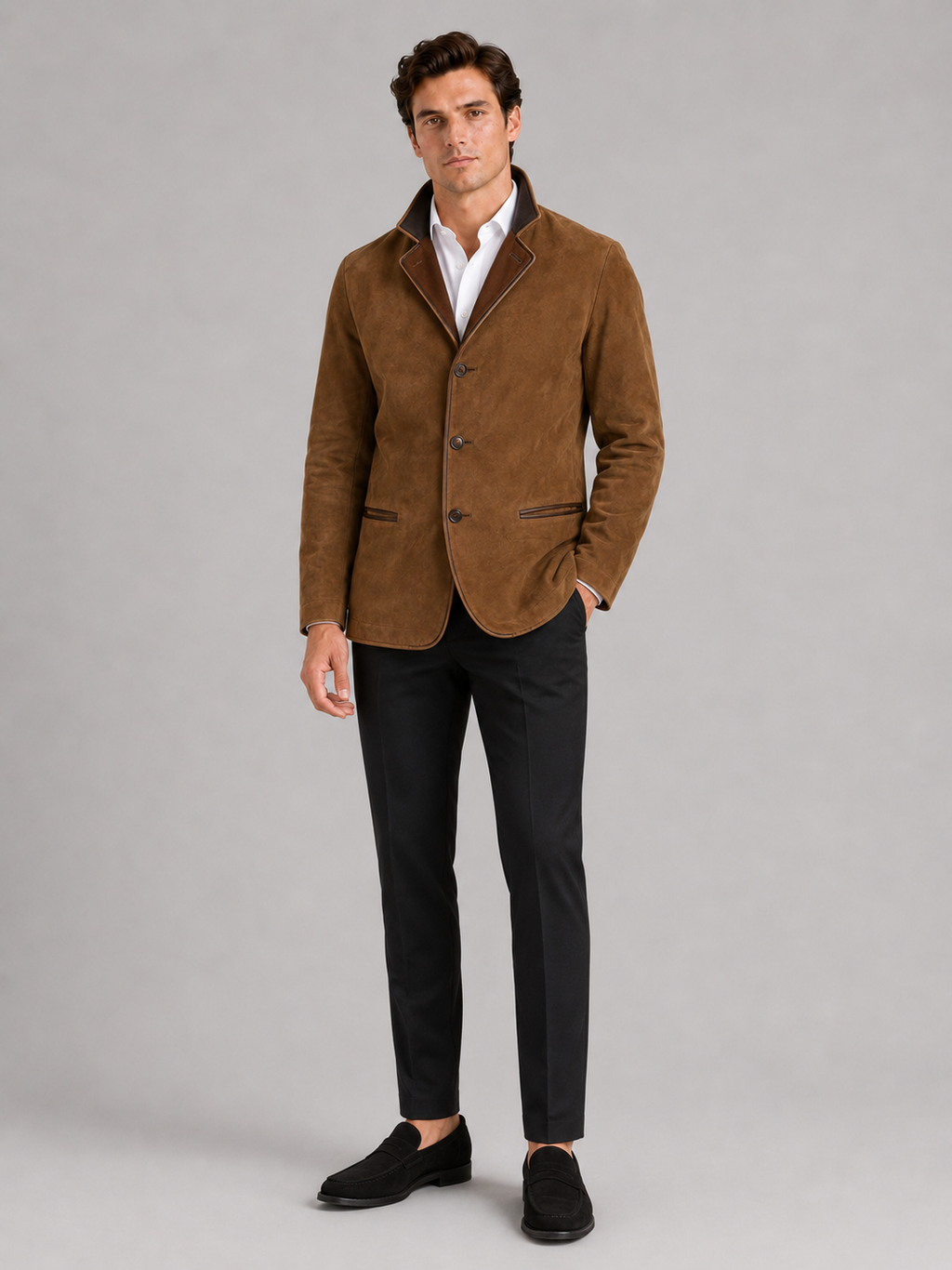 Brown workwear jacket for men casual fall outerwear for everyday and streetwear outfits