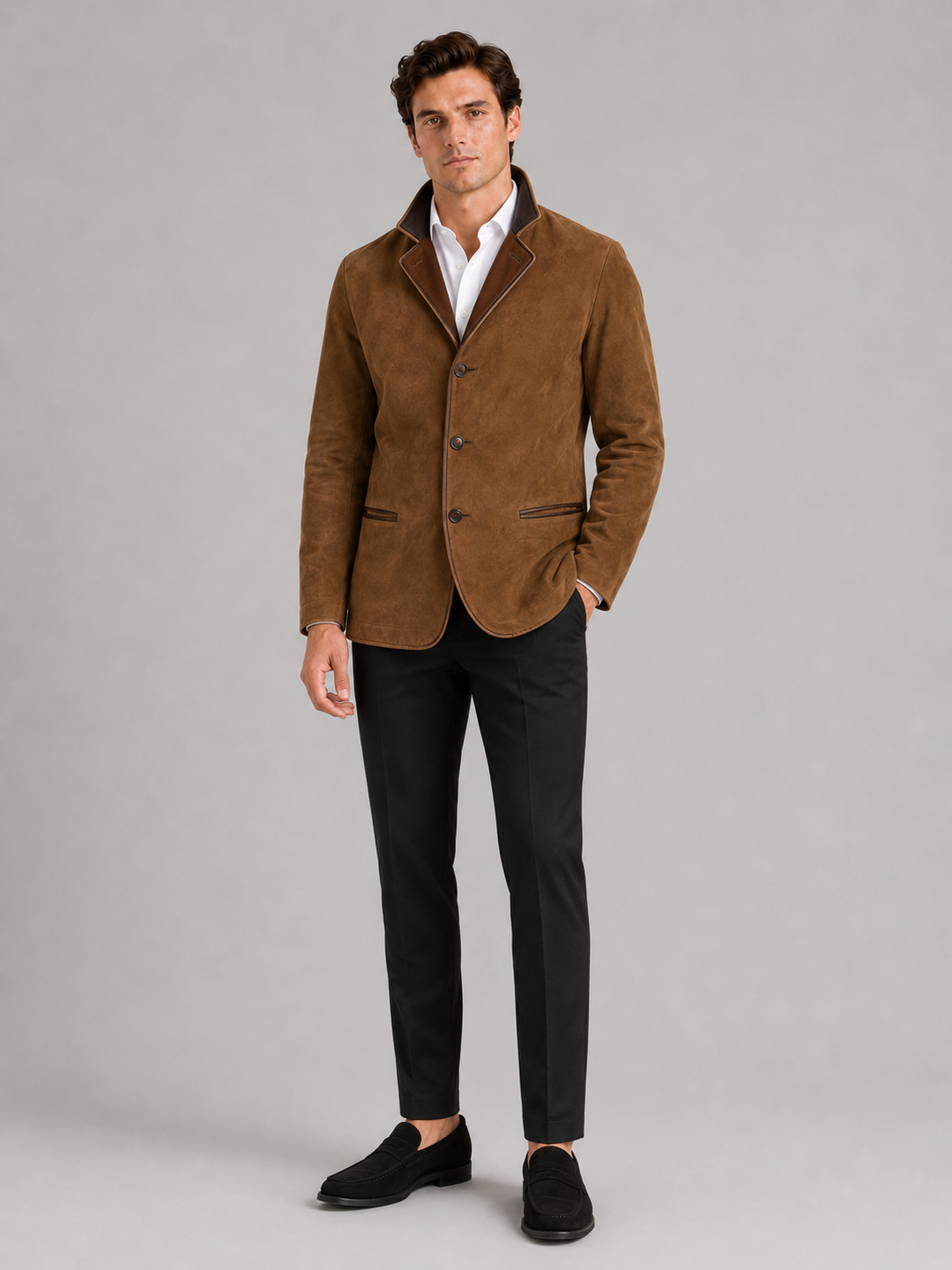 Brown workwear jacket for men casual fall outerwear for everyday and streetwear outfits