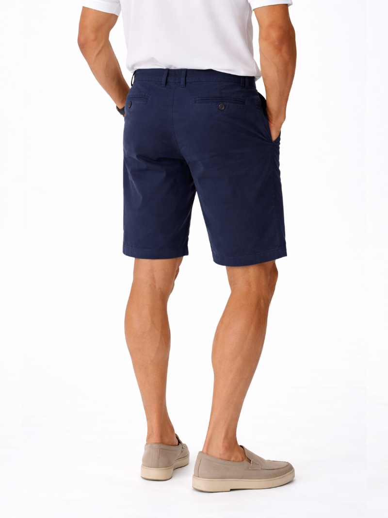 Navy cotton chino shorts for men comfortable lightweight breathable casual everyday outfit