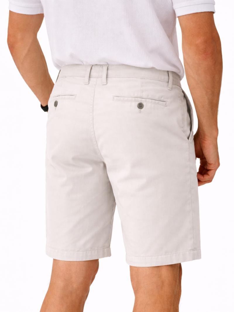 Men’s white chino shorts cotton fabric soft comfortable beach and vacation wear