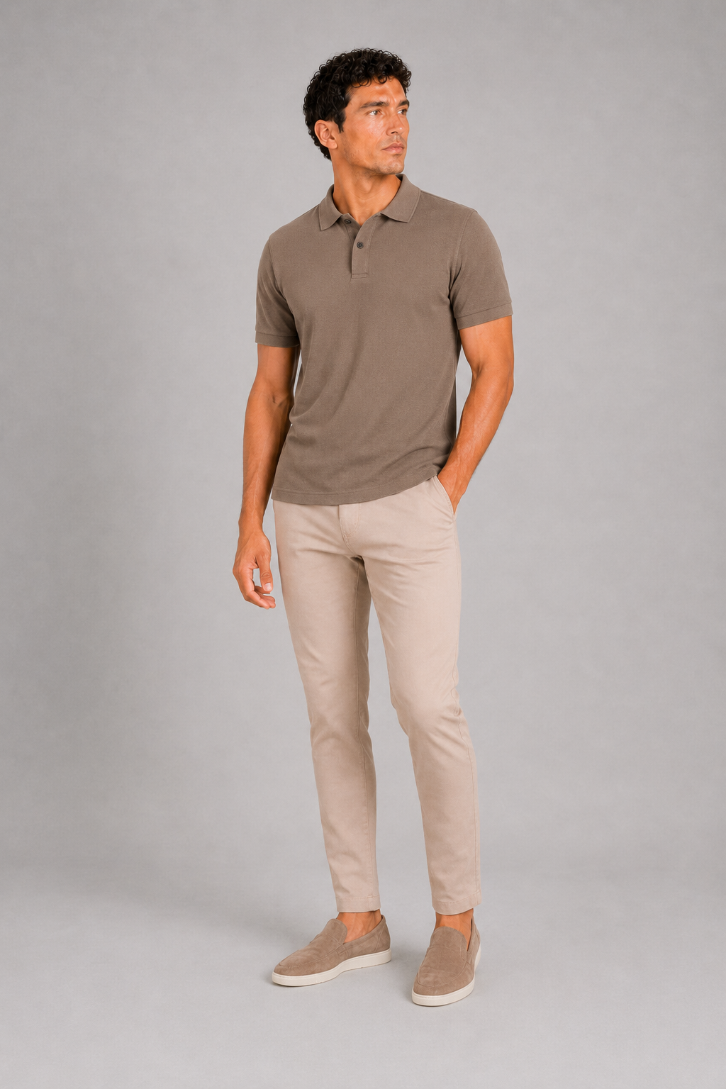 Coffee short sleeve polo shirt for men lightweight breathable golf and summer wear
