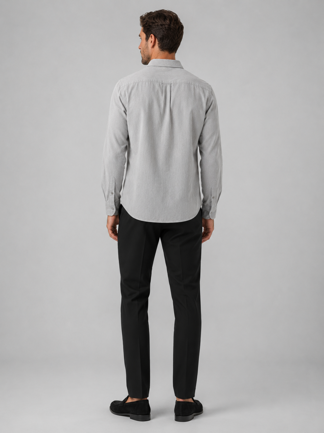 Men’s gray casual shirt comfortable lightweight layer for relaxed summer outfits