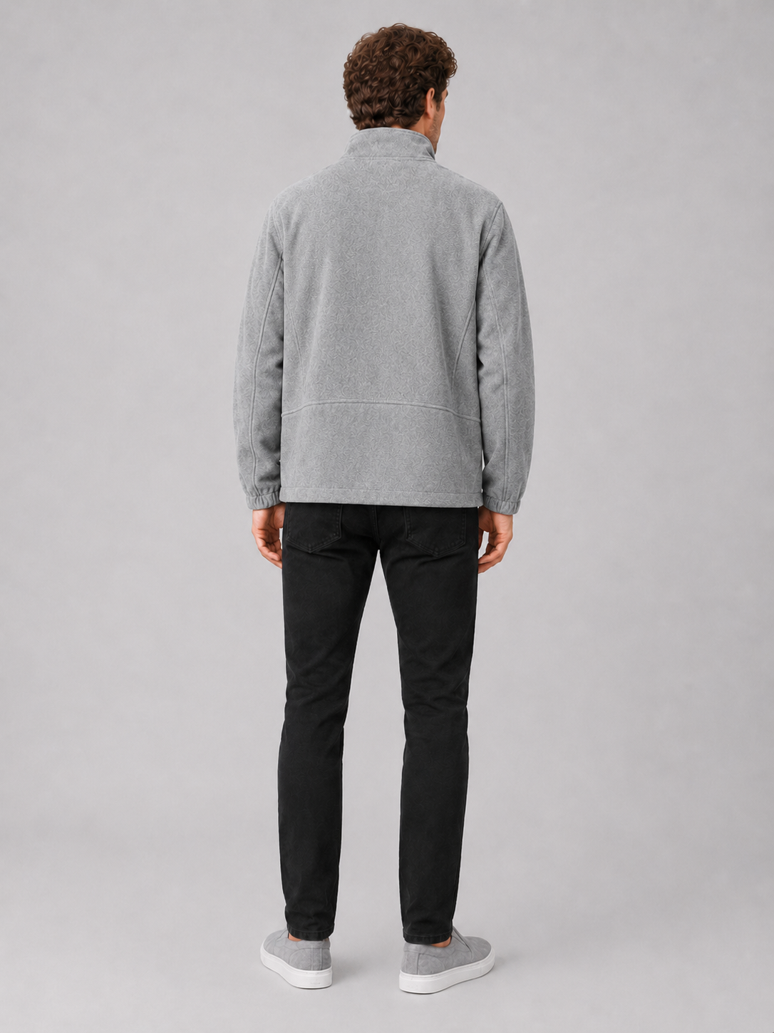 Men’s gray zip up workwear jacket comfortable casual layer for streetwear and everyday outfits