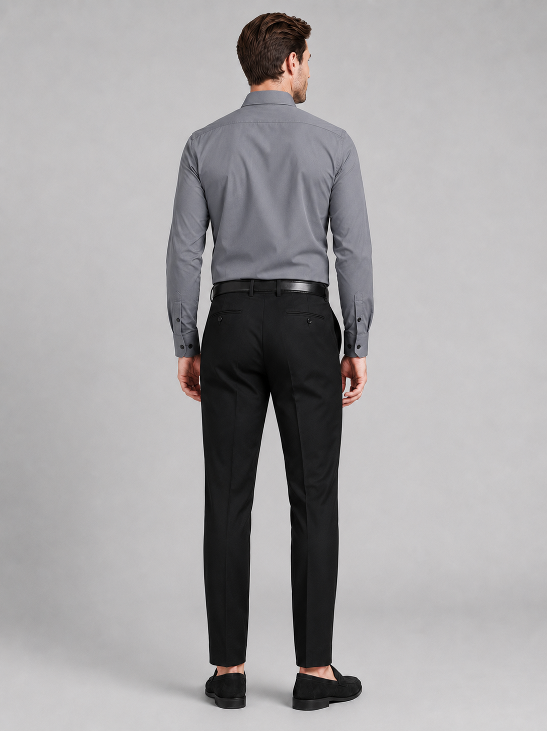 Men’s gray non iron stretch shirt comfortable professional top for office and everyday outfits