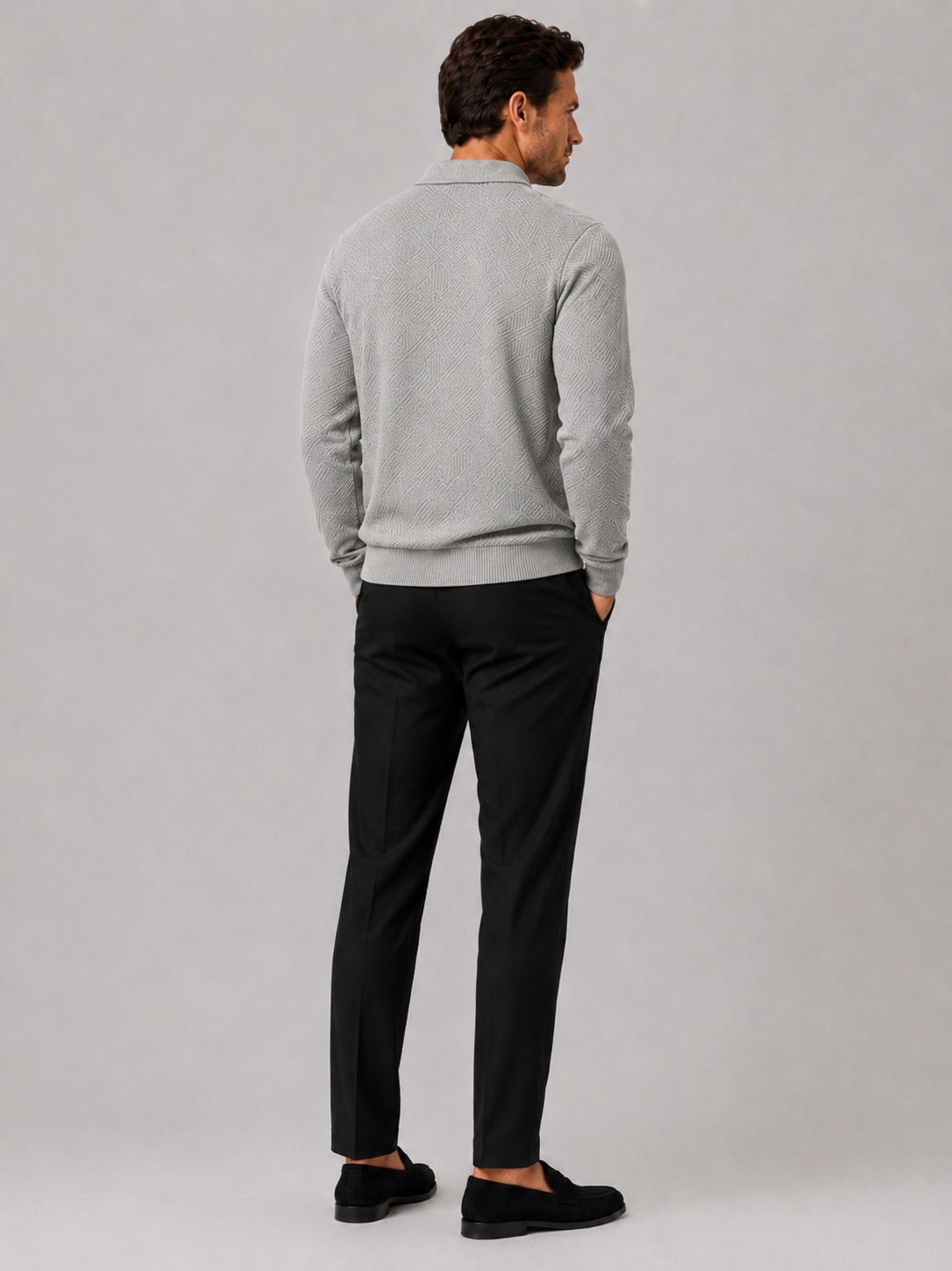 Men’s Quarter Zip Sweater Polo Lightweight Knit Long Sleeve Fall Winter Pullover for Business Casual and Everyday Wear