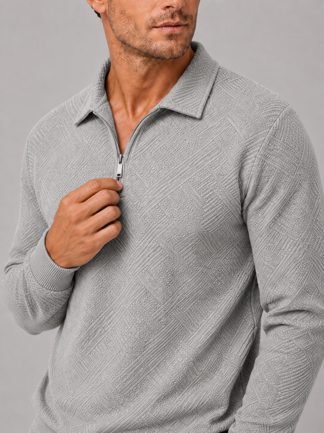 Men’s Quarter Zip Sweater Polo Lightweight Knit Long Sleeve Fall Winter Pullover for Business Casual and Everyday Wear