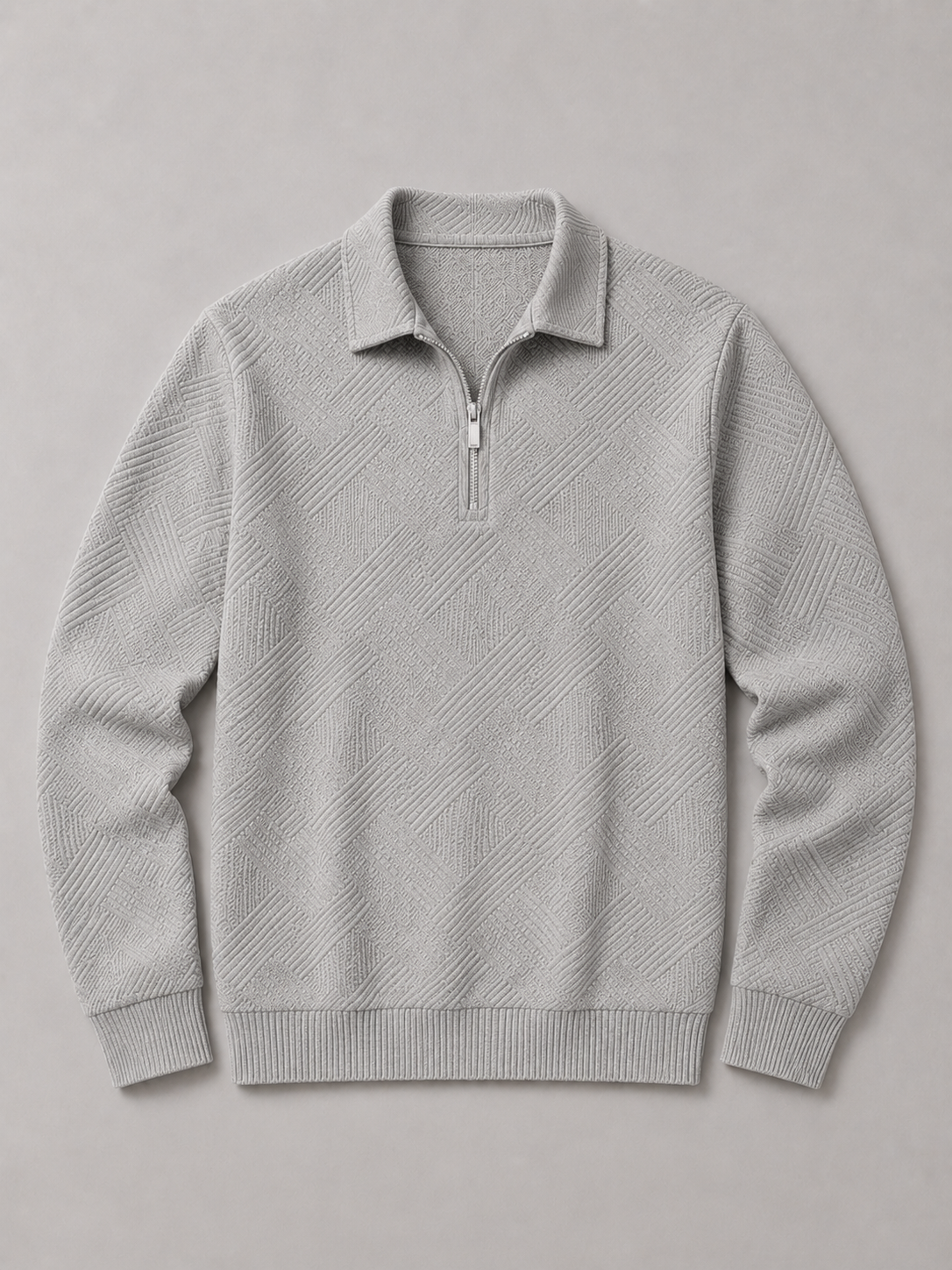 Men’s Quarter Zip Sweater Polo Lightweight Knit Long Sleeve Fall Winter Pullover for Business Casual and Everyday Wear