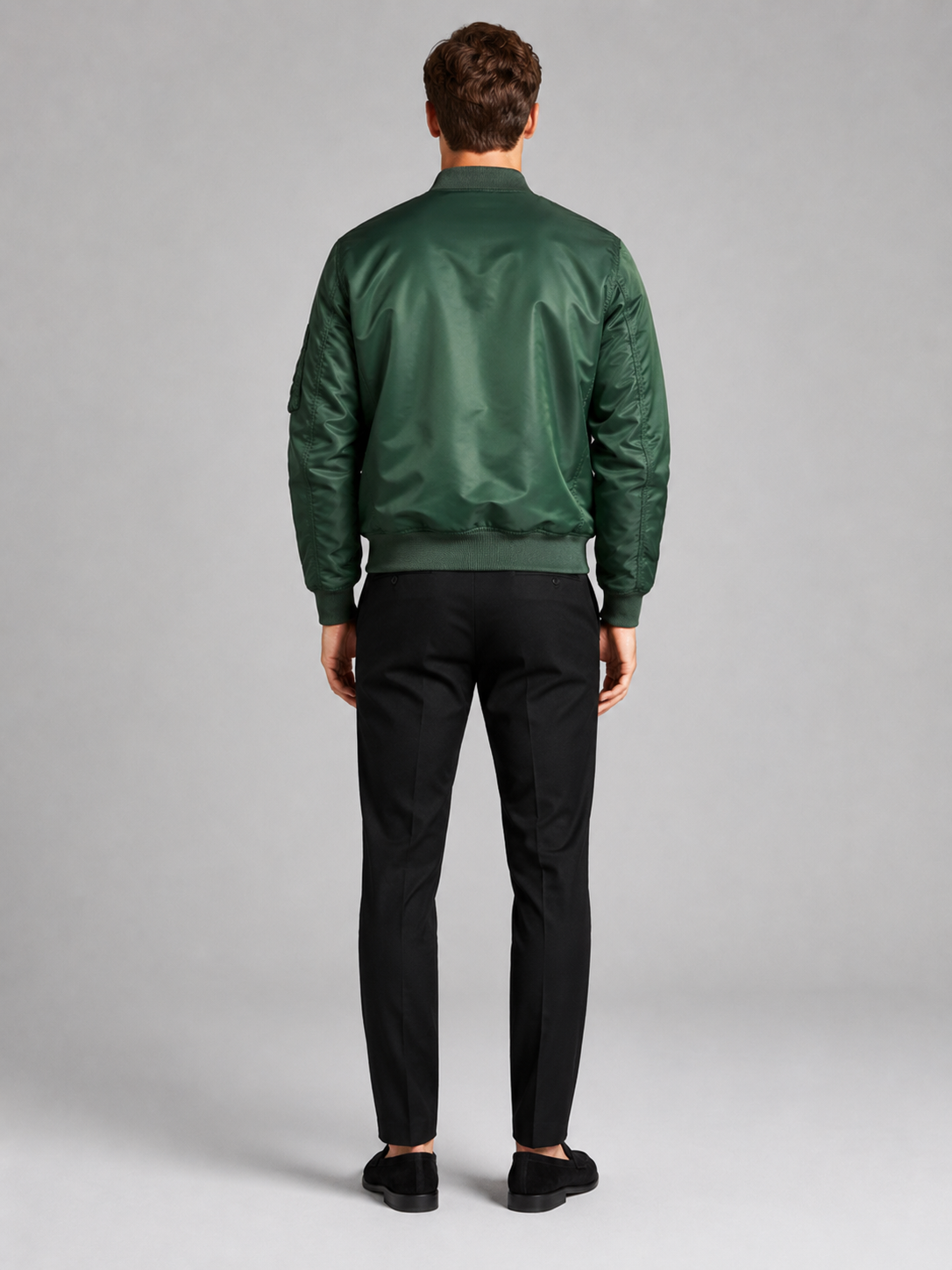 Men’s green bomber windbreaker jacket comfortable lightweight layer for casual outfits