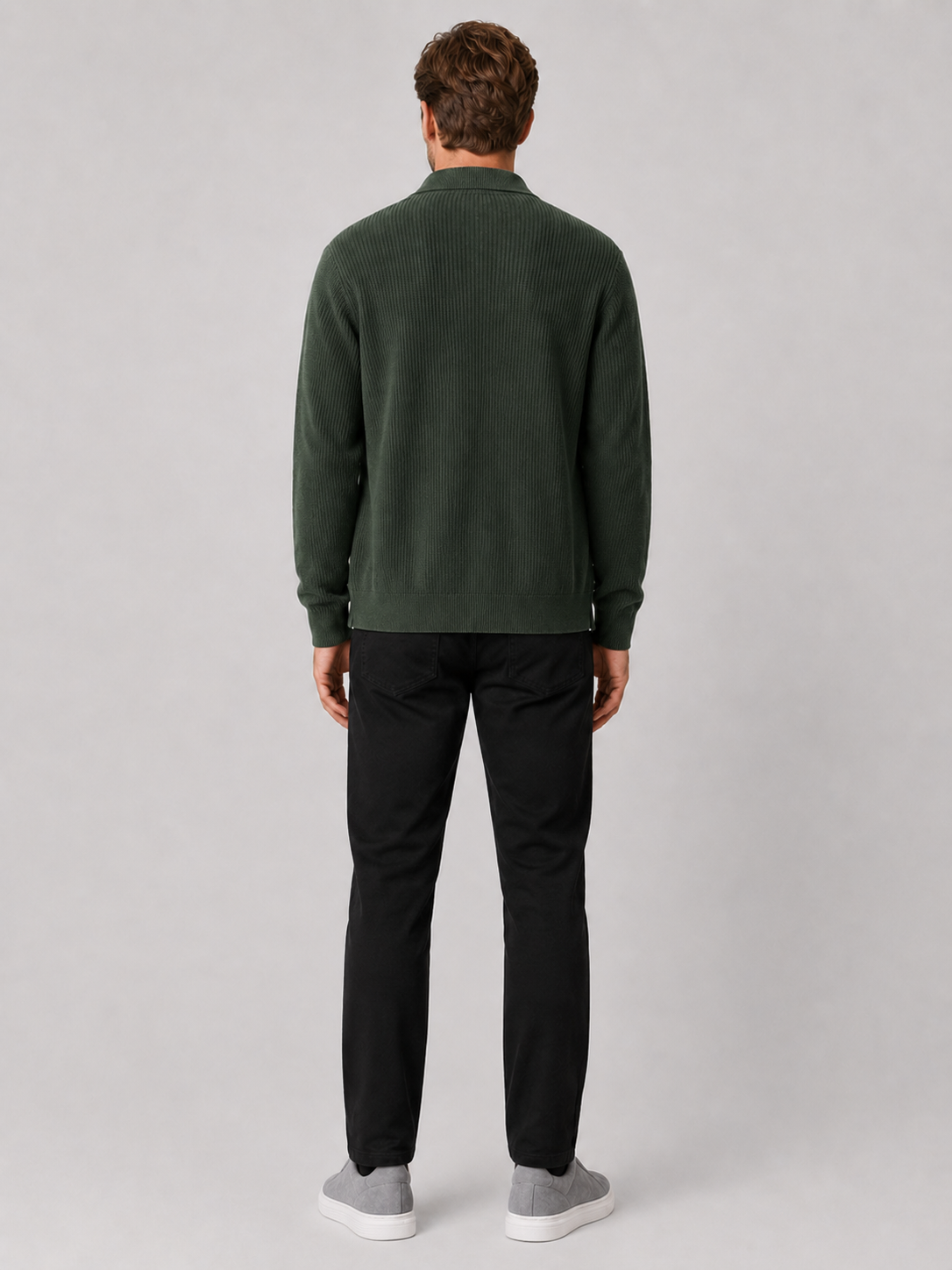 Men’s green knit cardigan comfortable lightweight layer for casual spring and fall outfits