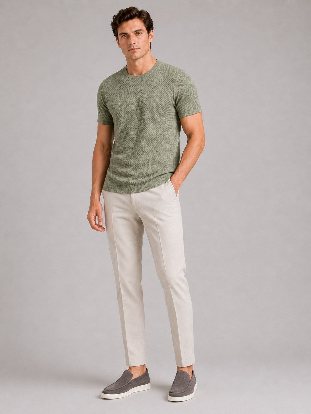 Men’s Mesh Crew Neck T-Shirt Breathable Lightweight Stretch Summer Top for Casual and Everyday Wear