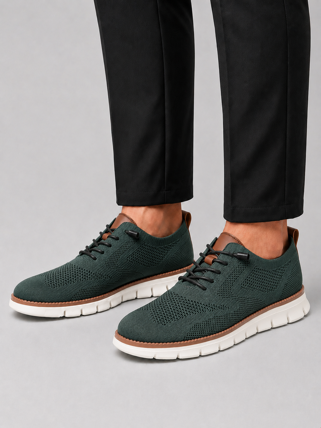 Man styling green mesh sneakers in a relaxed summer travel and everyday lifestyle outfit