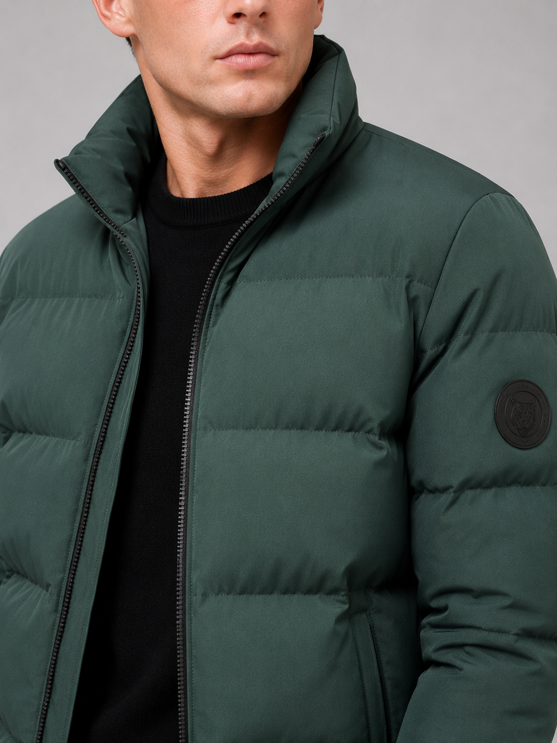 Men’s Puffer Jacket Thick Warm Solid Color Zip-Up Winter Casual Coat for Everyday Wear