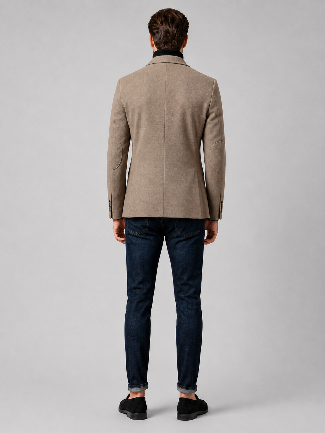 Men’s khaki tailored blazer comfortable fall winter jacket for professional and smart casual outfits