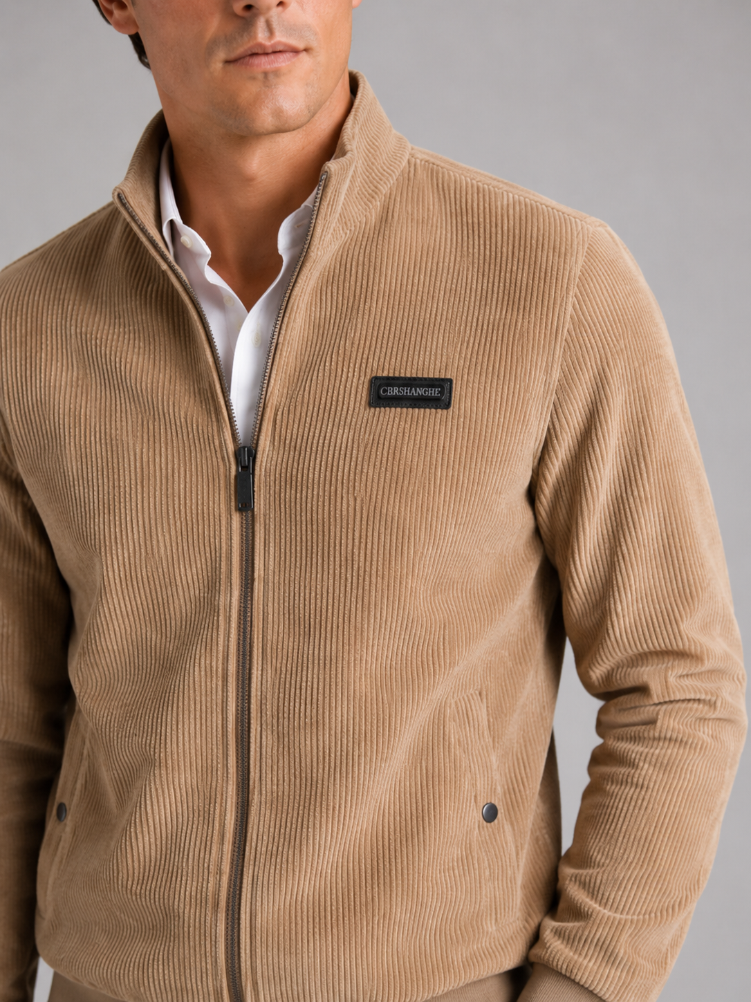 Men’s Corduroy Workwear Fall Jacket Cotton Padded Lightweight Fall Casual Coat for Everyday and Outdoor Wear