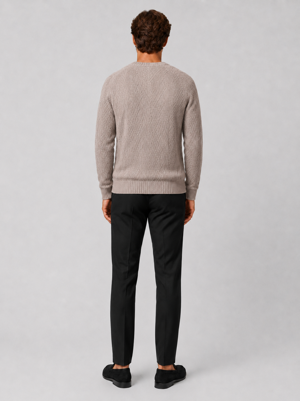 Men’s khaki knit sweater lightweight casual top for weekend and everyday outfits