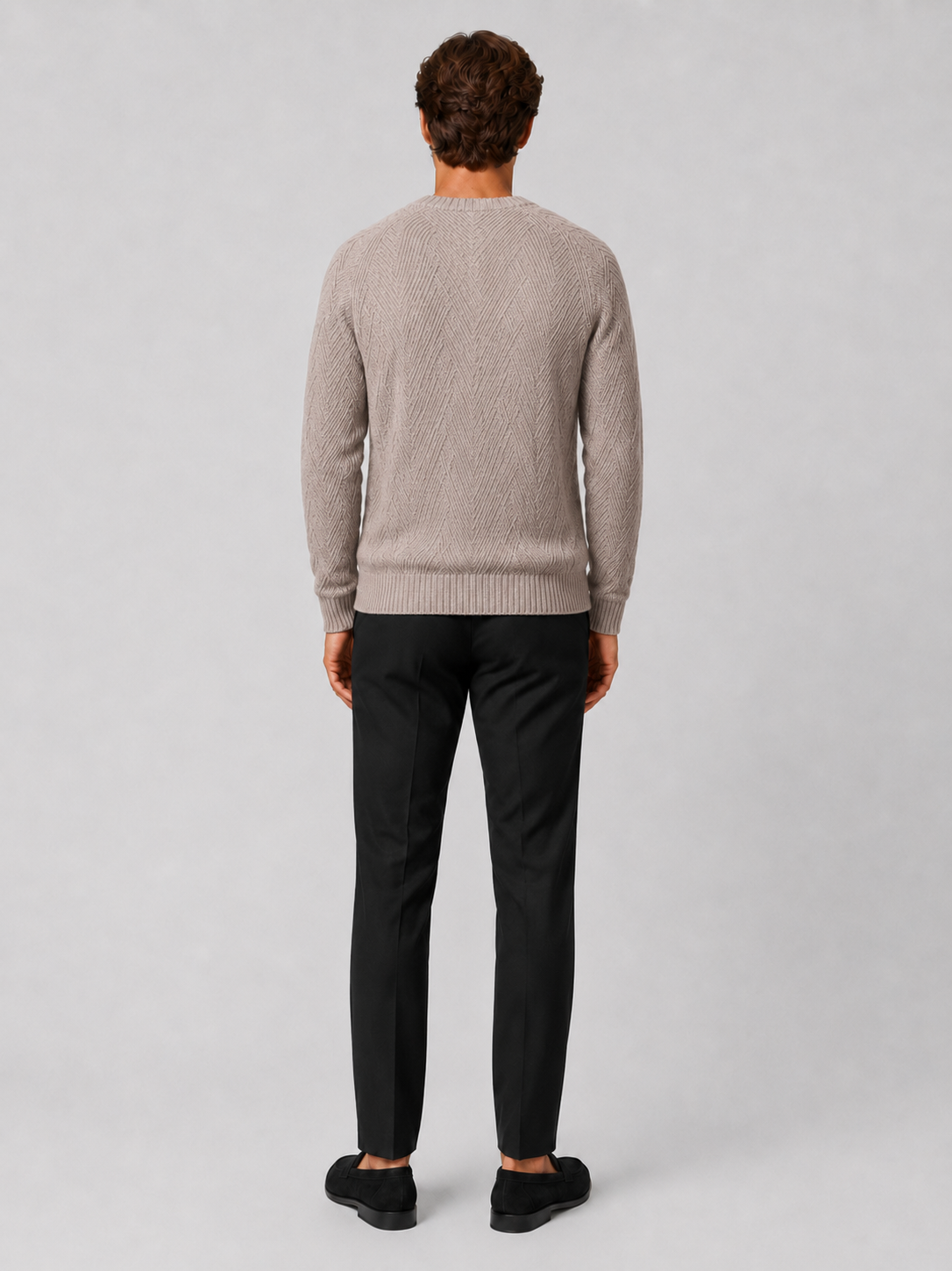 Men’s khaki knit sweater lightweight casual top for weekend and everyday outfits